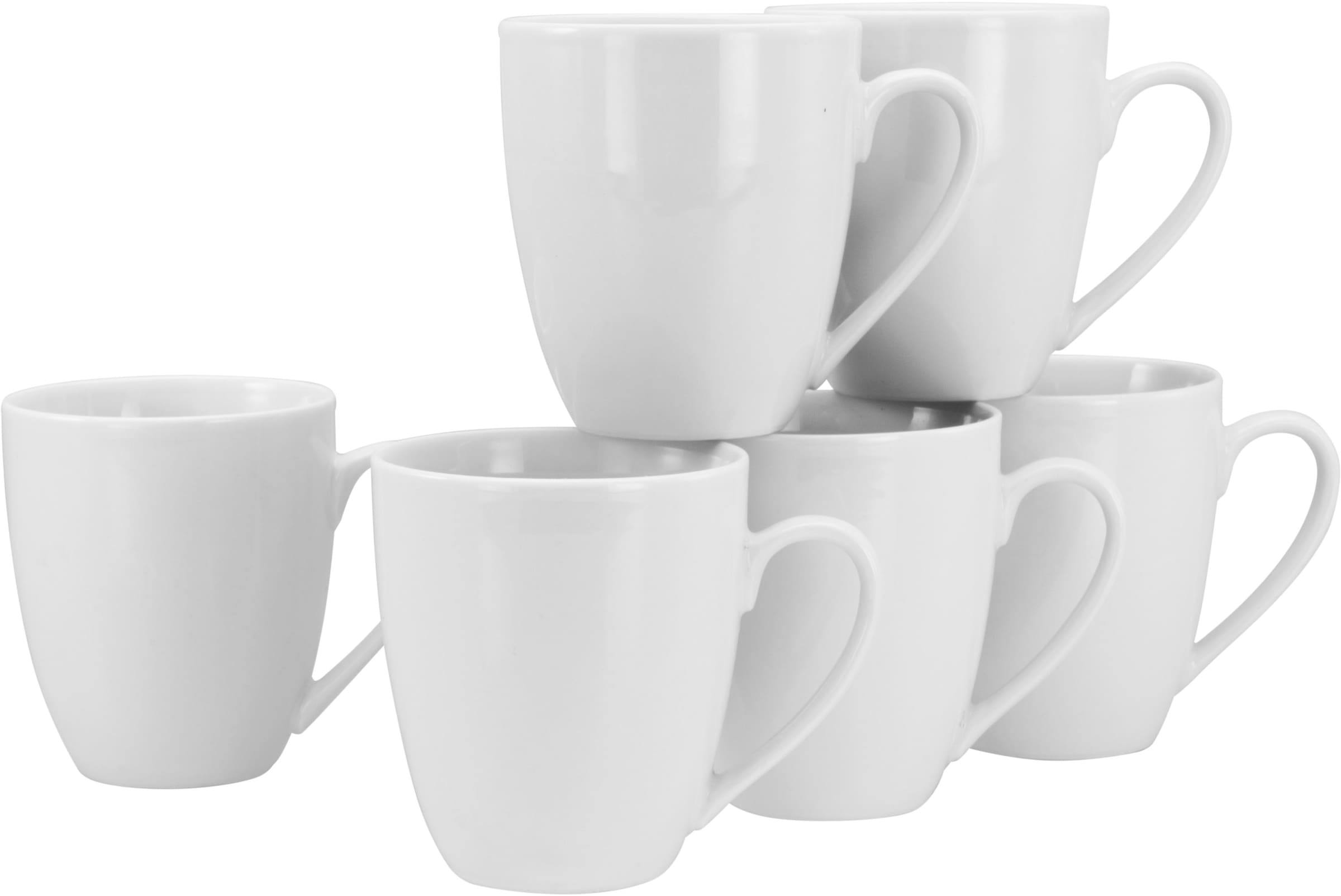 my home Becher »Angi«, (Set, 6 tlg., 6 Kaffeebecher), Kaffeebecher, Geschirr-Set, harmonische, trendige Coupeform, 6-teilig