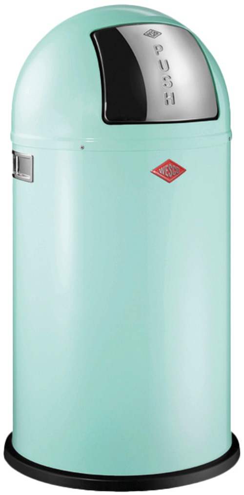 WESCO Mülleimer "Pushboy Abfallsammler", B/H/T: 40cm x 75,5cm x 40cm, 50 lmint, Küche, Mülleimer, mit Metalleinsatz, Griffe, Einwurfklappe aus