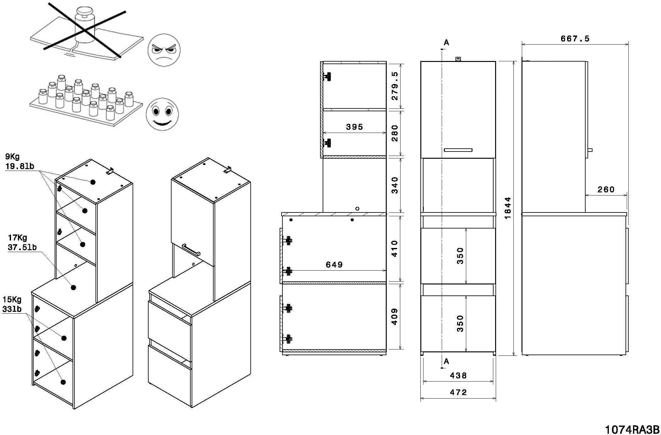 Parisot Mehrzweckschrank-Set »Laundry 2« Set, 3-teilig, 5 Stk. tlg.