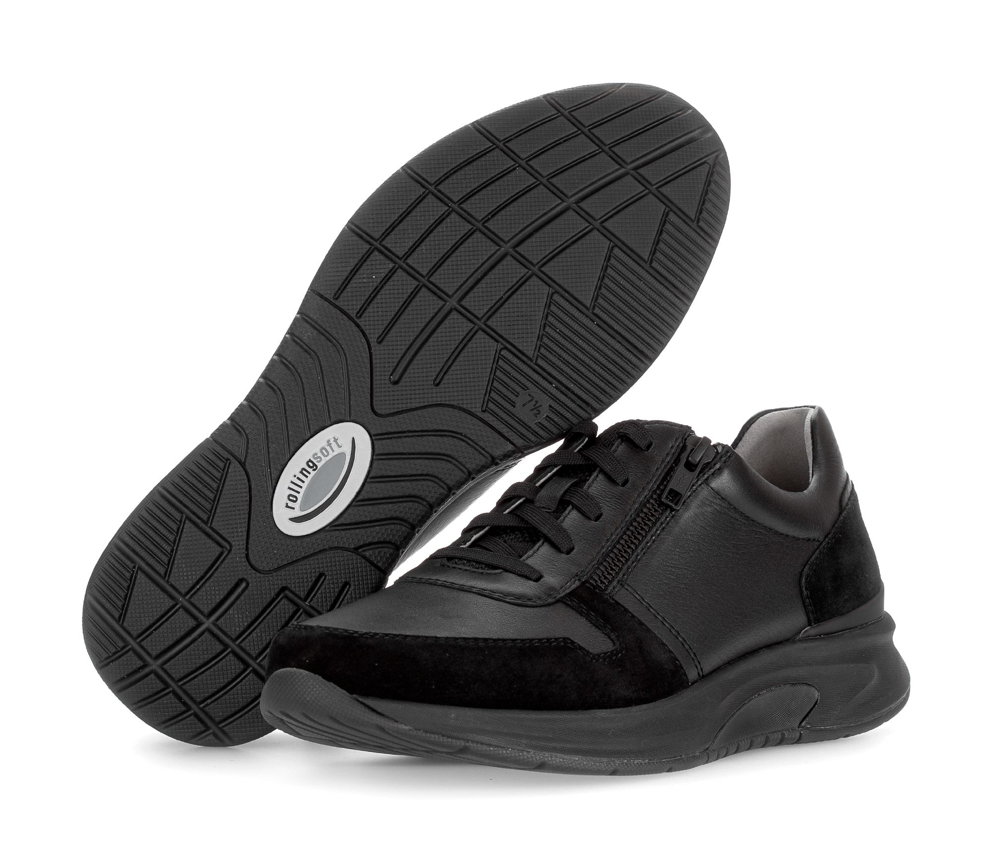 Gabor Rollingsoft Sneaker, Komfortschuh, Schnürschuh, Halbschuh im Materialmix, G-Weite