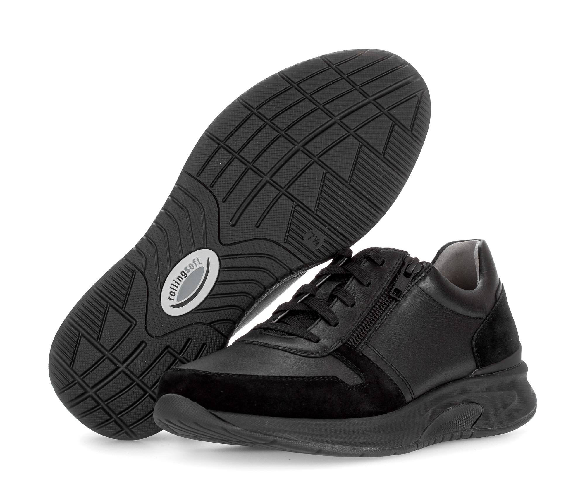 Gabor Rollingsoft Sneaker, Komfortschuh, Schnürschuh, Halbschuh im Material günstig online kaufen