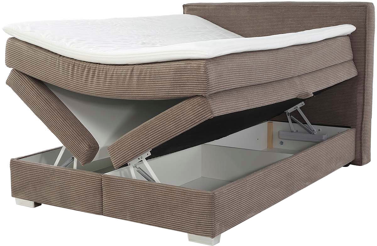 Jockenhöfer Gruppe Boxspringbett »Arabella, 2x 70er Boxen mit Stauraum«, Wende-Bonell-Federkern-Matratze (H2/H3), inkl. Topper