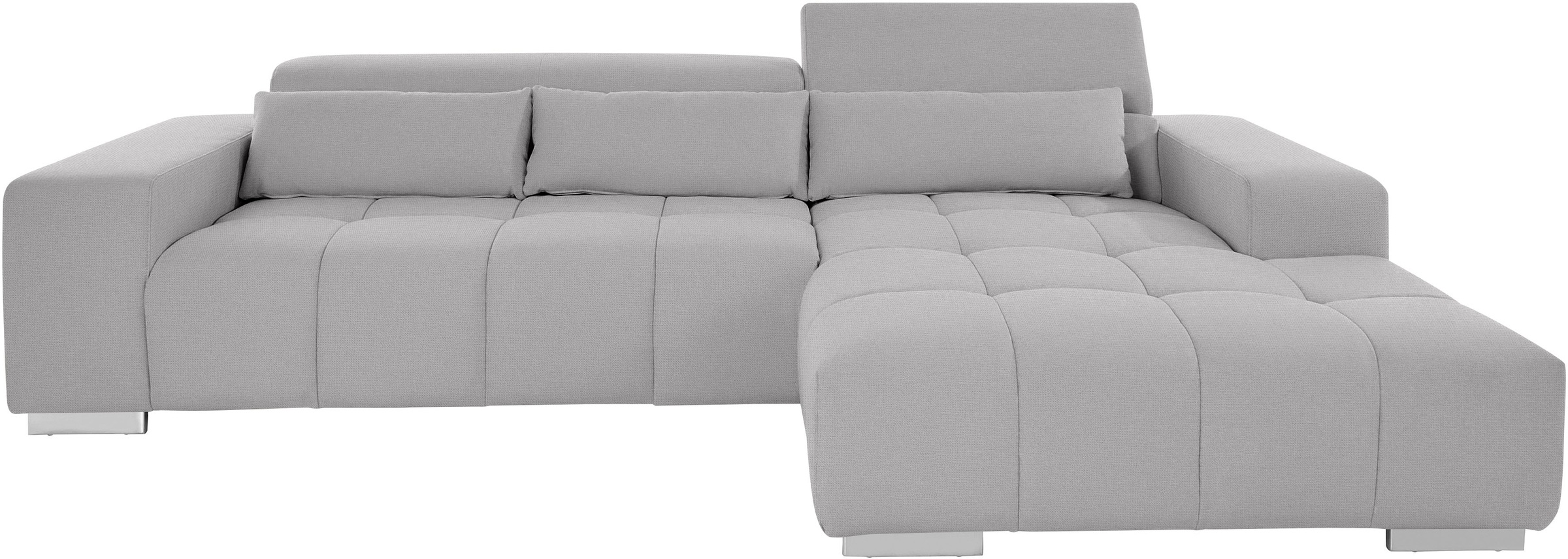 COTTA Ecksofa »Orion L-Form«, mit Recamiere, inkl. verstellbaren Kopfstützen und 3 Kissen