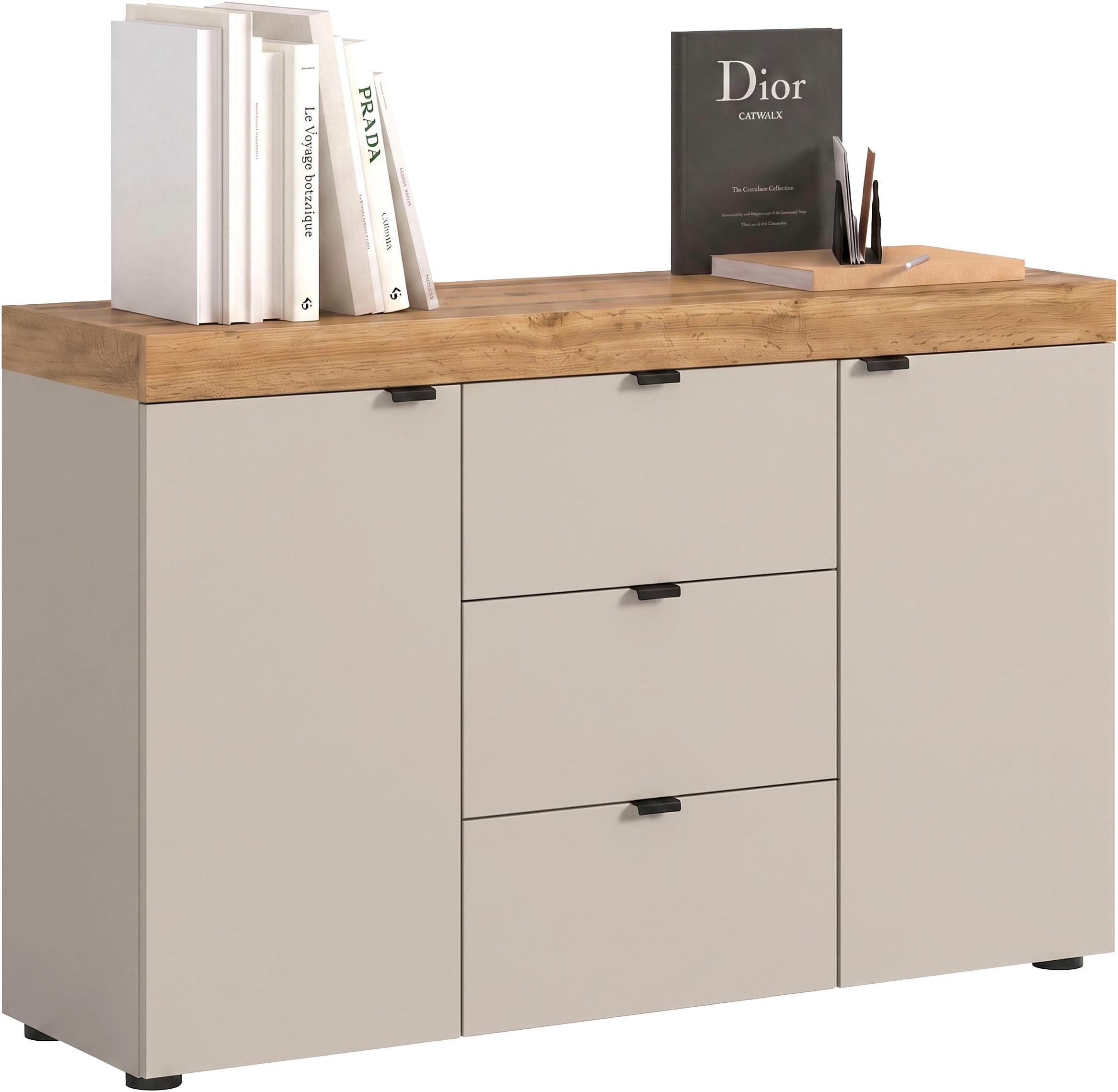 OTTO home "MAMBO II, Breite 125 cm, 2 Türen, 3 Schubkästen" 1 Stk. tlg. Sideboard, Kommode, Wohnzimmer, Flur, Arbeitszimmer