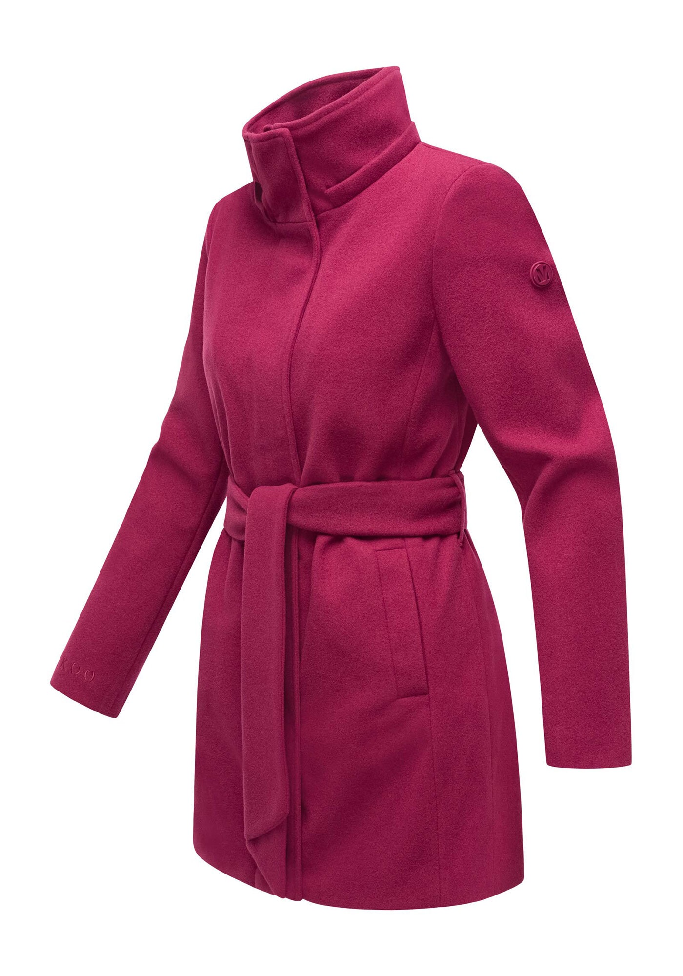 Marikoo Kurzmantel »Katalinaa«, Eleganter Wickel Mantel mit Taillengürtel und Oversized Hood Kapuze