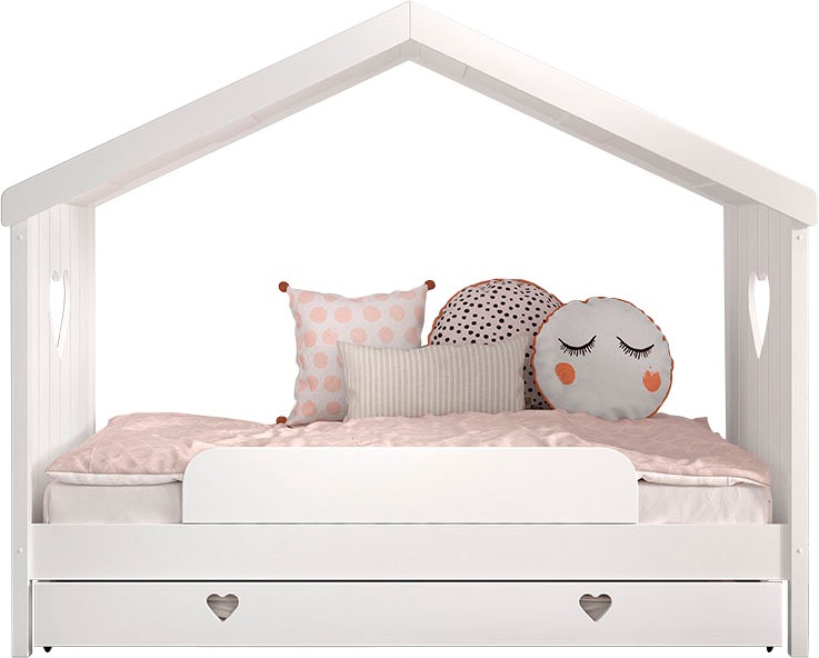 Vipack Hausbett "Amori, inkl. Dach, Rückseitig offen, mit Rolllattenrost", günstig online kaufen