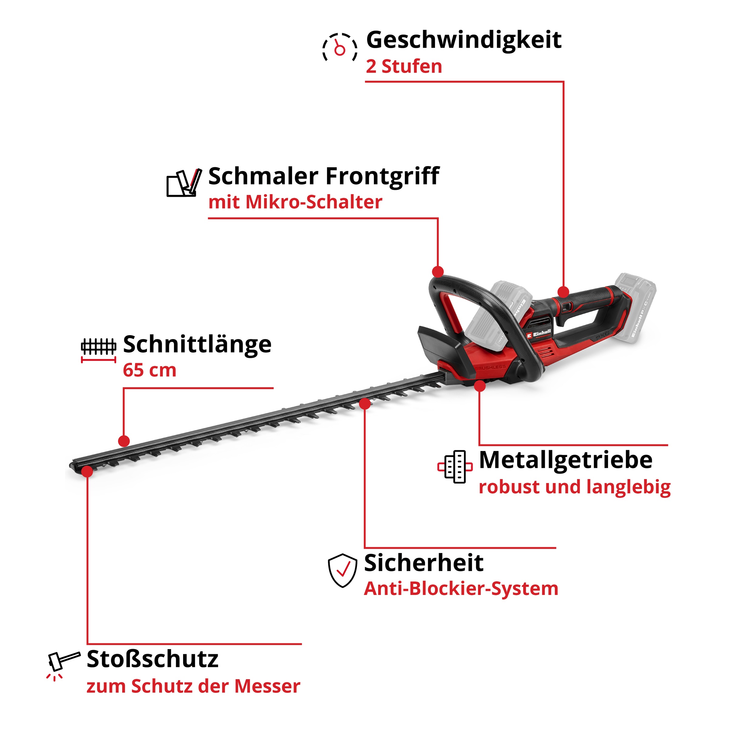 Einhell Akku-Heckenschere »GP-CH 36/65 Li BL-Solo« ()  ohne Akku und Ladegerät