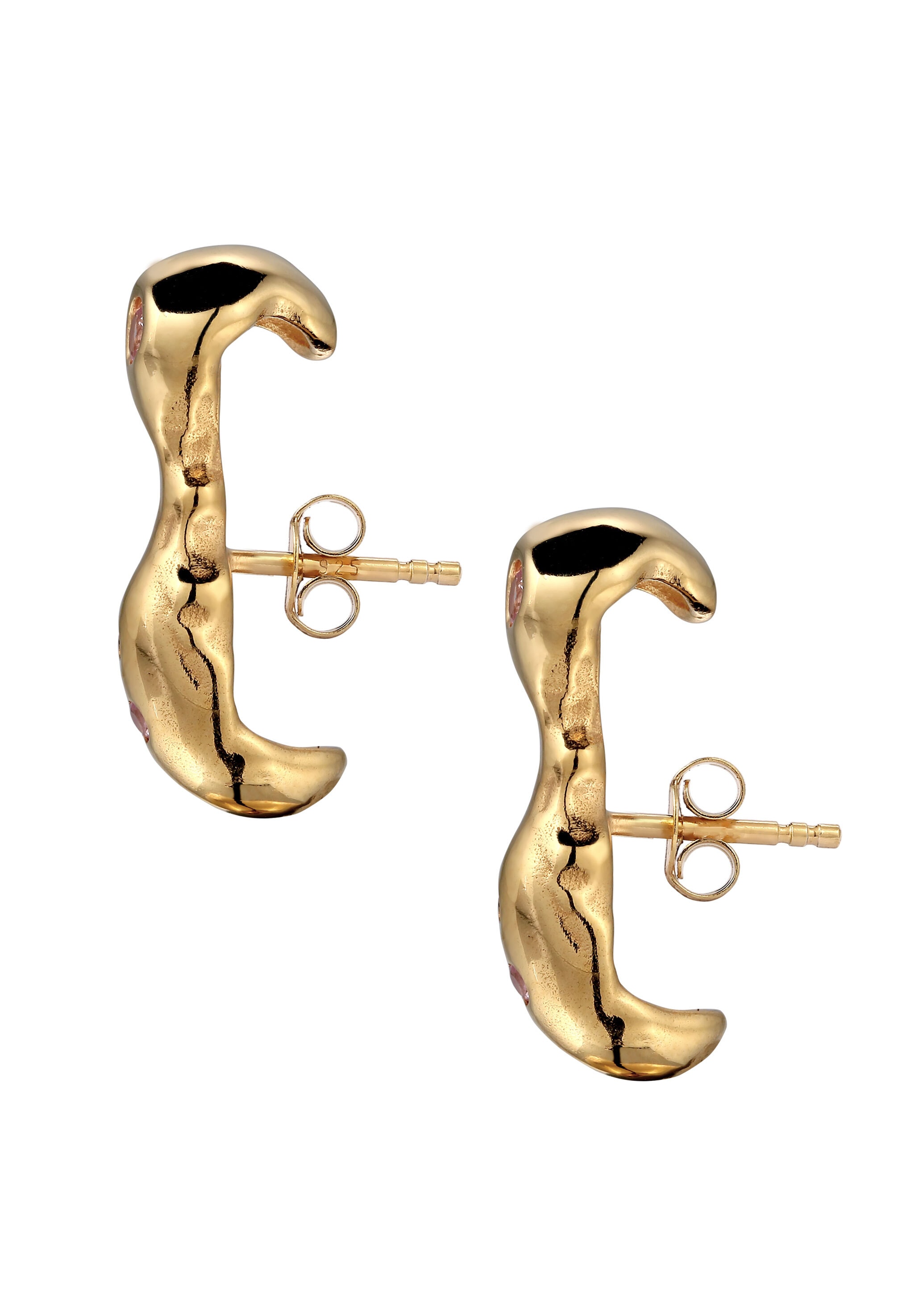 HAZE & GLORY Paar Ohrstecker »Ohrringe Ohrstecker Citrin Synthetischer Saphir Gelb 925 Sterling Silber vergoldet«
