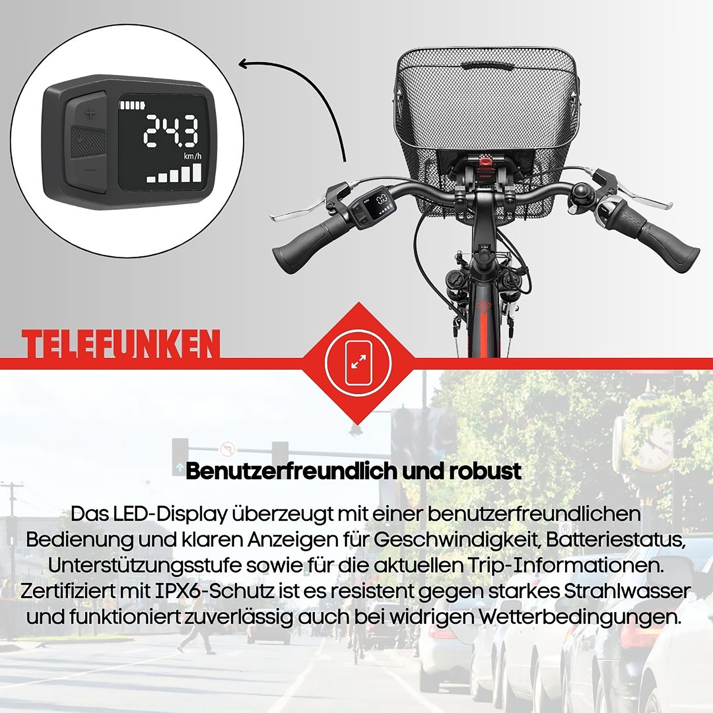 Telefunken E-Bike »Multitalent RC657«, 7 Gang, Shimano, Nexus, Frontmotor 250 W, Pedelec, Elektrofahrrad für Damen u. Herren