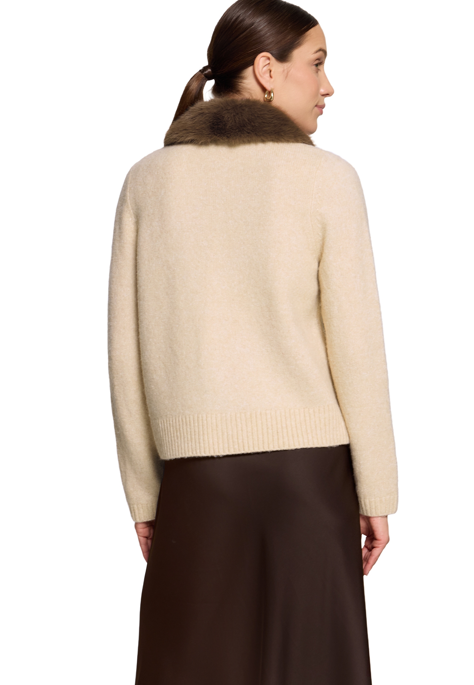 Zero Strickjacke »Damen mit Kunstfellkragen« 1 Material