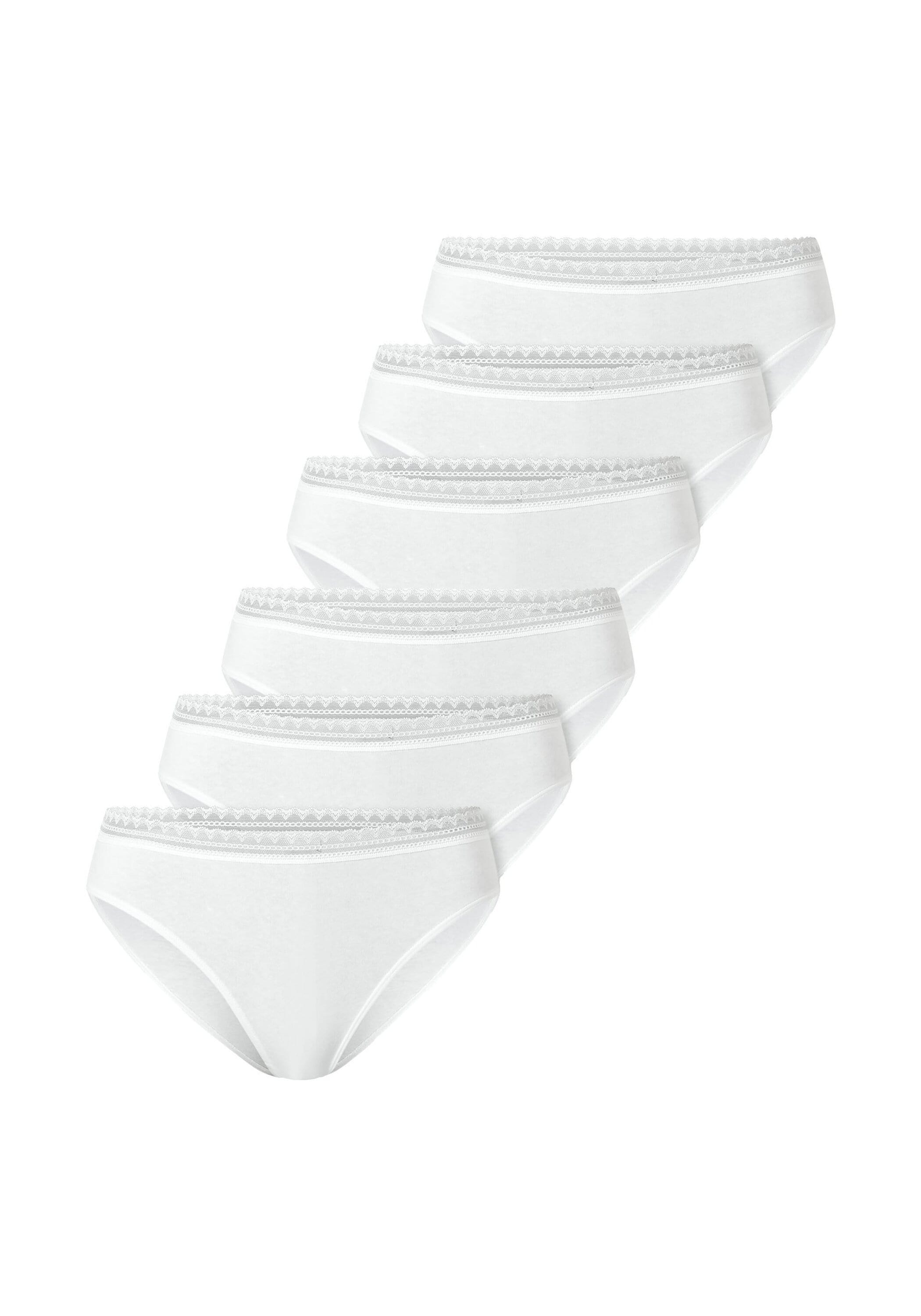 SCHIESSER Damen Slip "Slip 6er Pack", Gr. S, weiß, Obermaterial: 95% Baumwolle CO. 5% Elasthan EL., Unterhosen