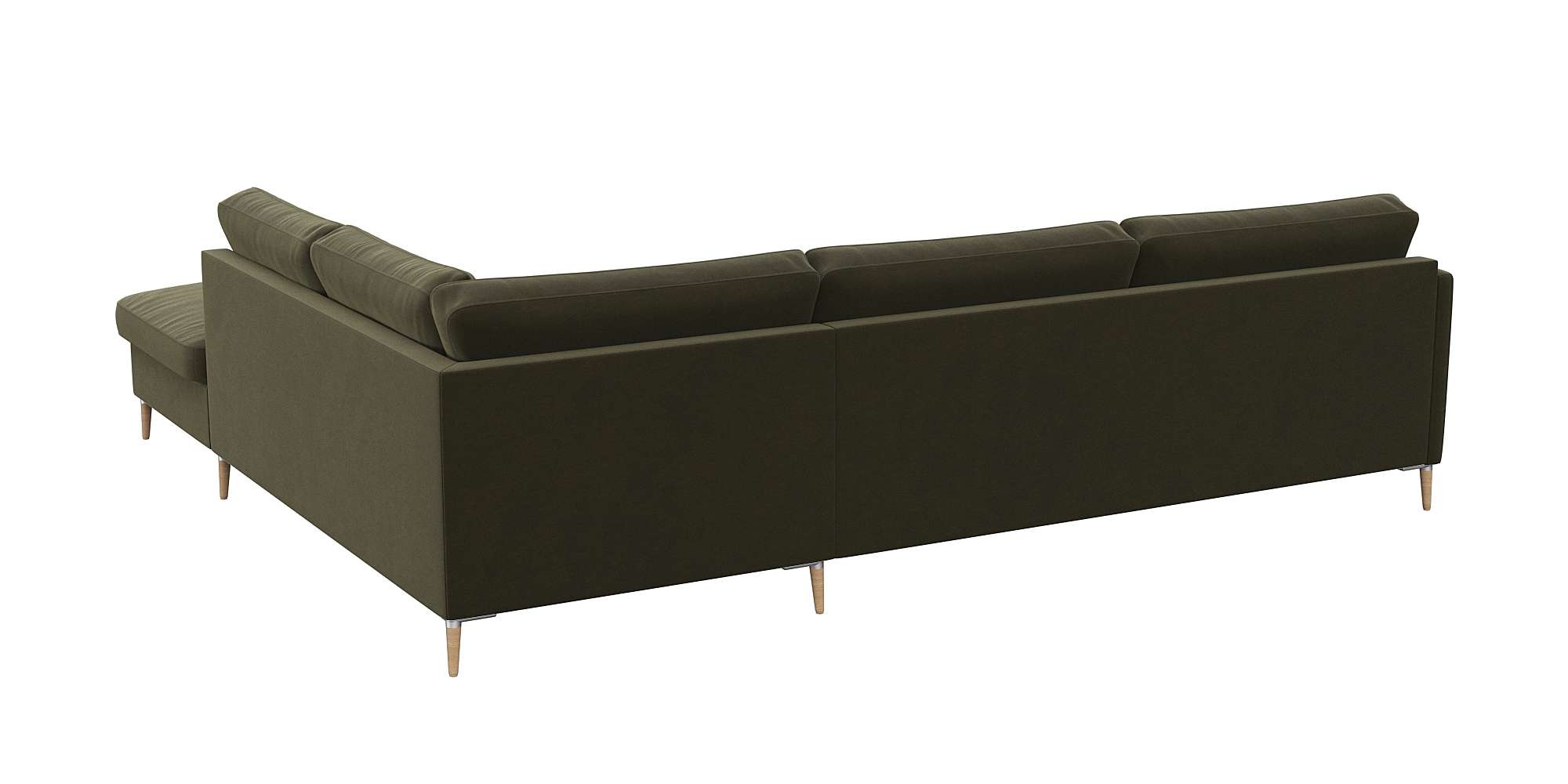 FLEXLUX Ecksofa »Fiore, super Sitzkomfort durch Kaltschaum im Sitz, L-Form«, schmale Armlehnen, Füße Alu+ Eiche