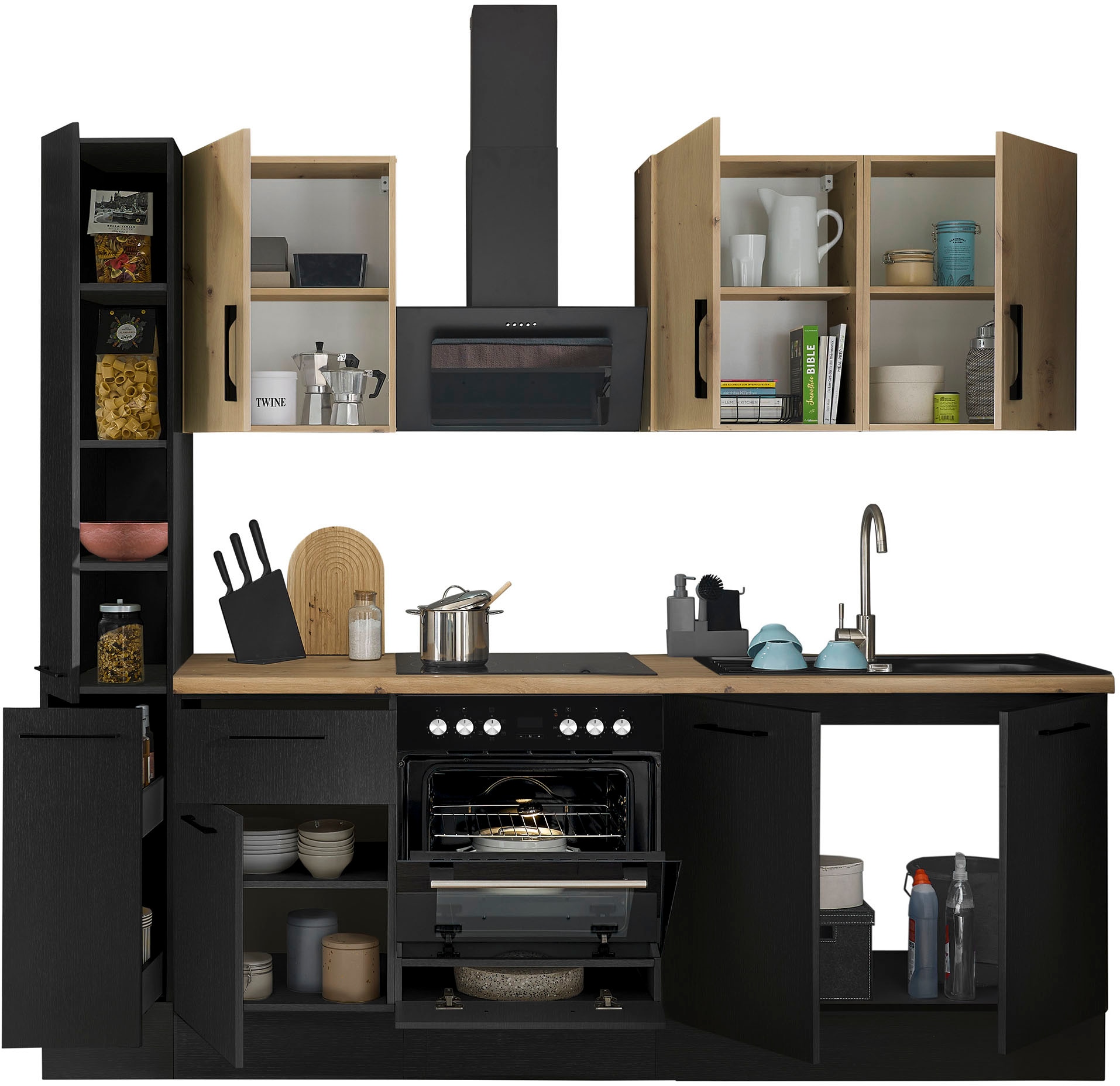 BASIC by Balculina Küchenzeile »Turin«, Breite 240 cm, wahlweise mit E-Geräten