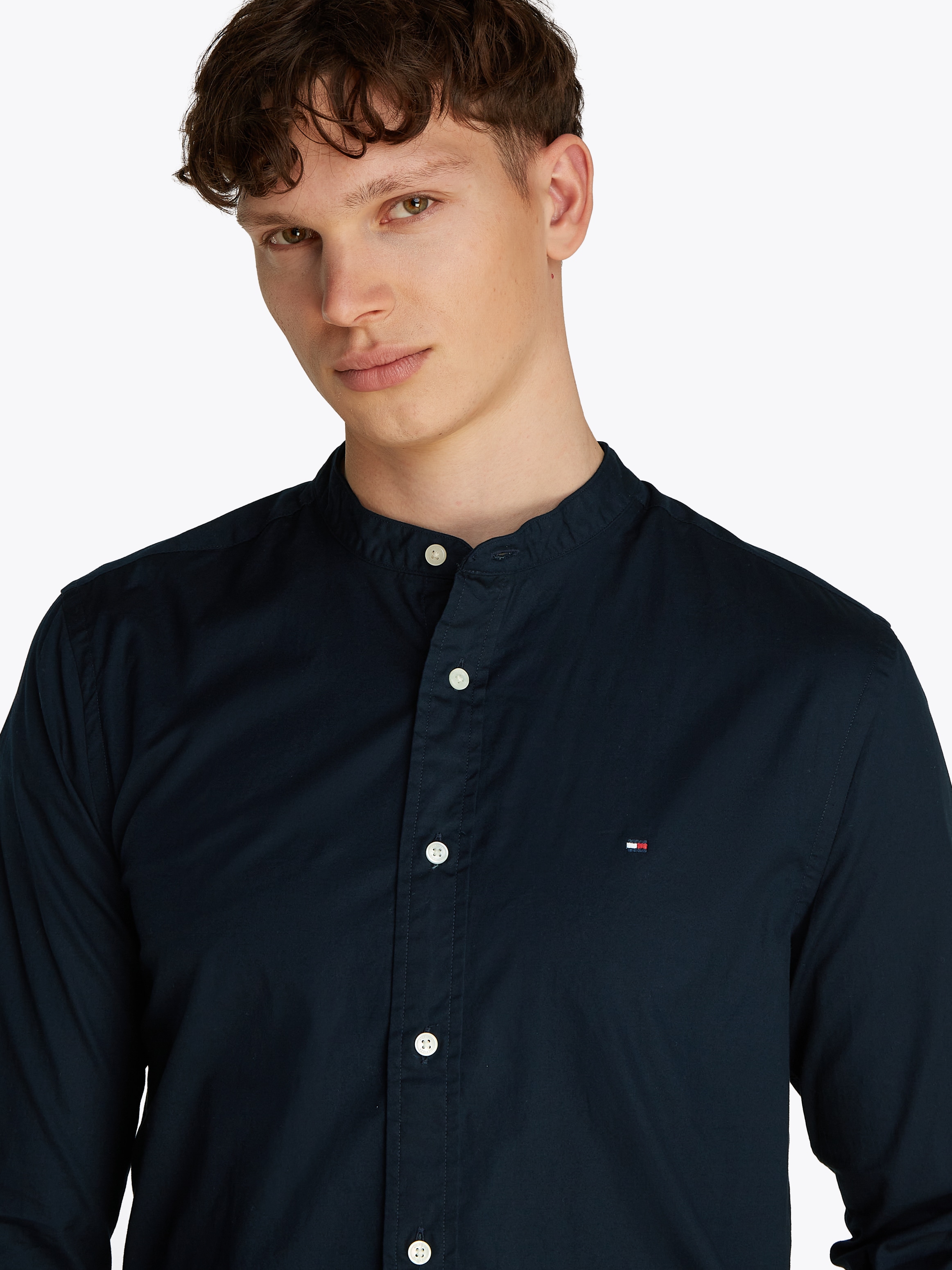 Tommy Hilfiger Langarmhemd »FLEX POPLIN SOLID MAO RF SHIRT«