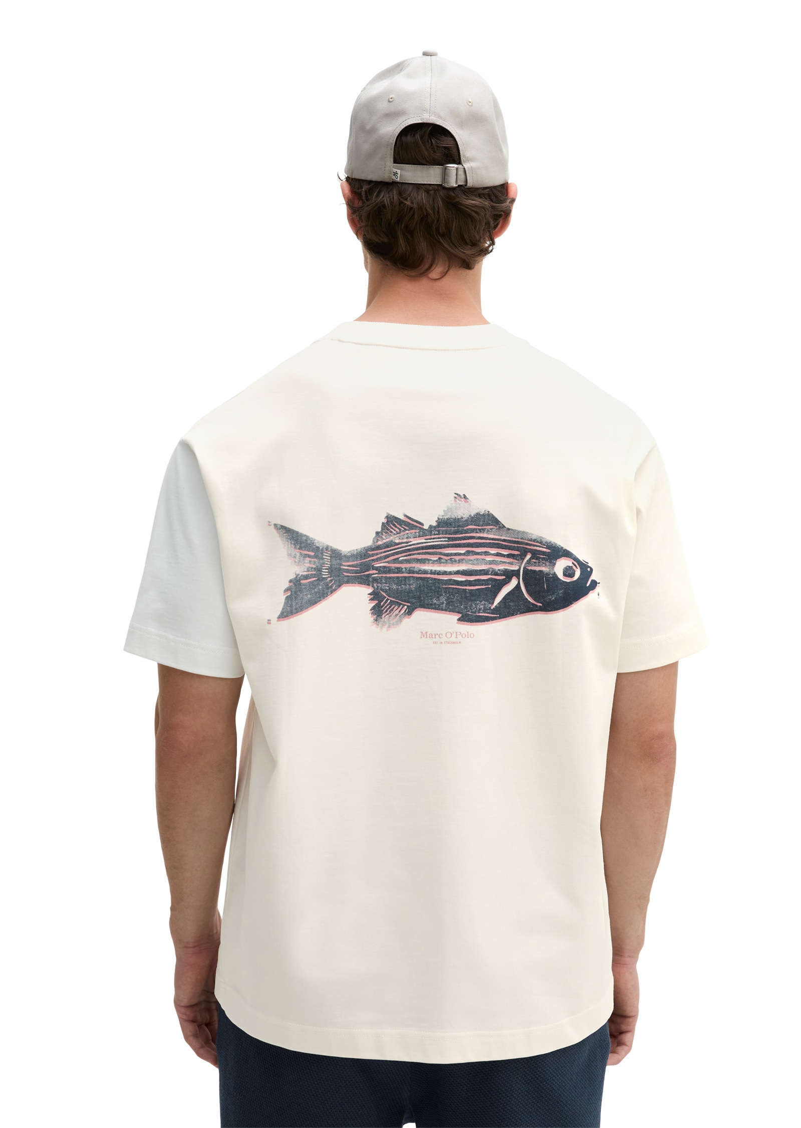 Marc OPolo T-Shirt loose mit Fisch-Rückenprint
