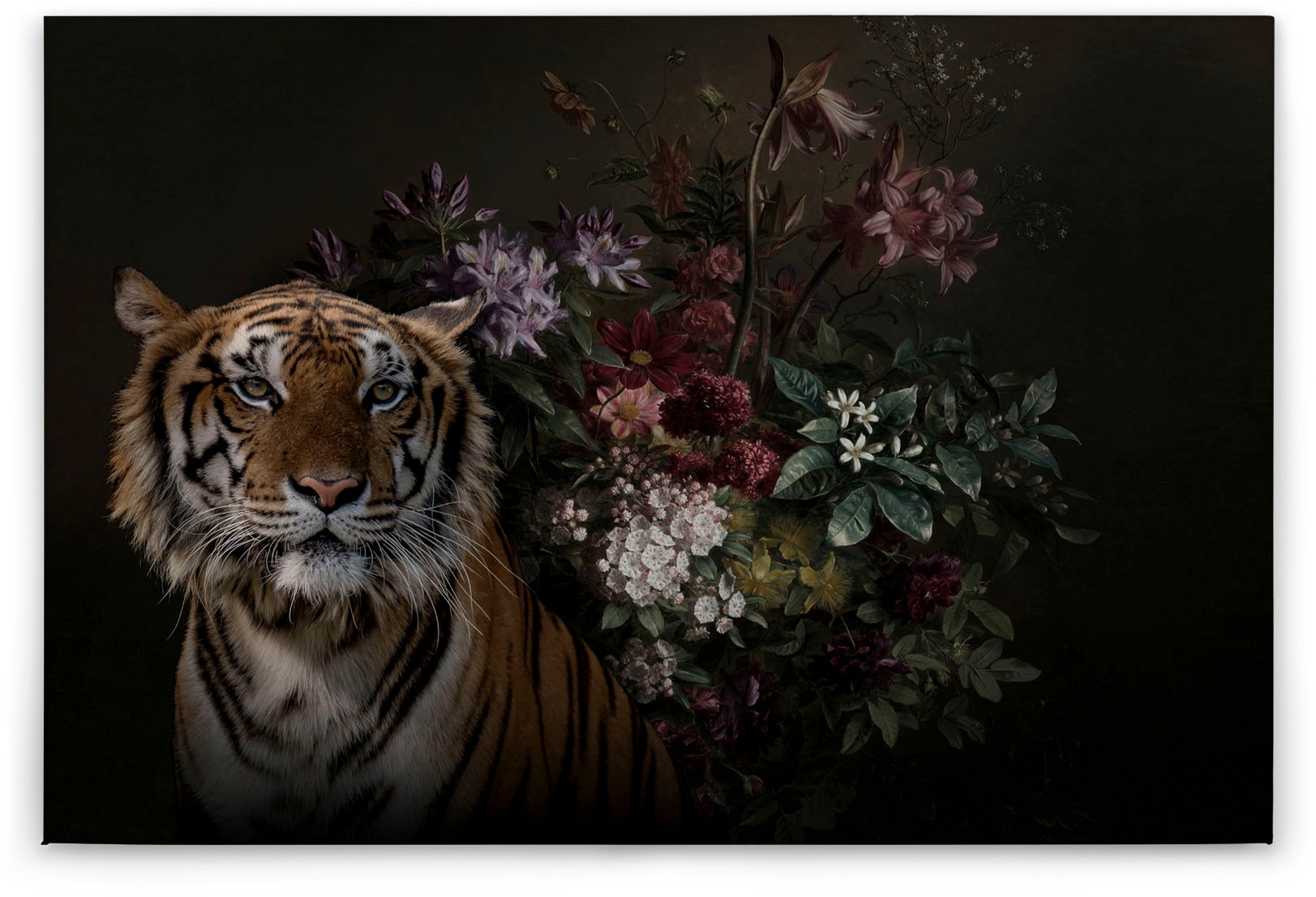 A.S. Création Leinwandbild »wildlife«, Kunst-Tiere-Kinder, (1 St.), Keilrahmen Bild Blumen Floral Rosen Leinwand-Bild Wohnzimmer modern
