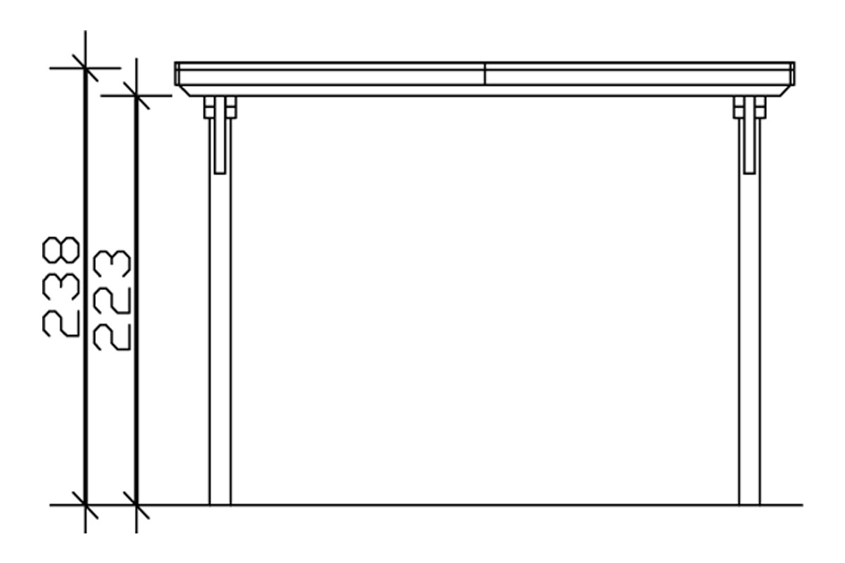 Skanholz Einzelcarport »Emsland«, Leimholz-Nordisches Fichtenholz, 291 cm, dunkelgrau