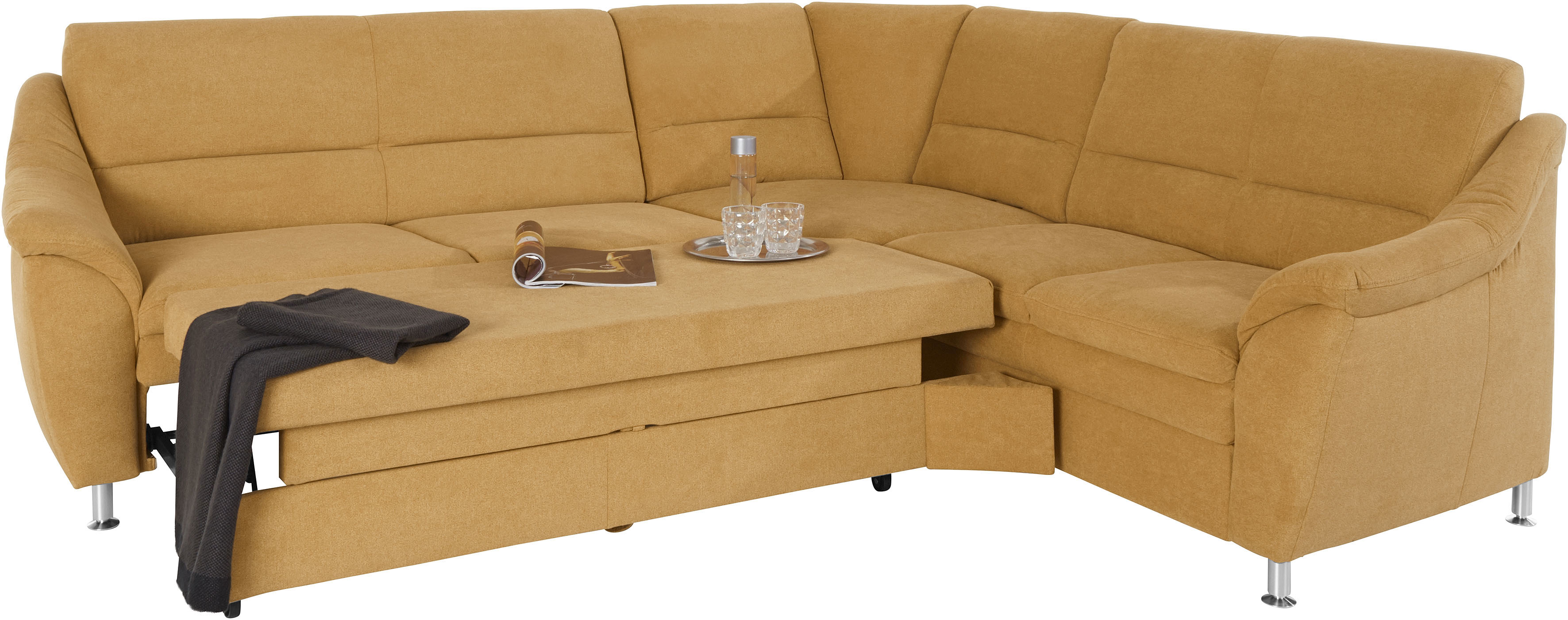 Thumbnail - Places of Style Ecksofa "Cardoso L-Form", mit Trapezecke für mehr Sitzkomfort, wahlweise auch mit Bettfunktion