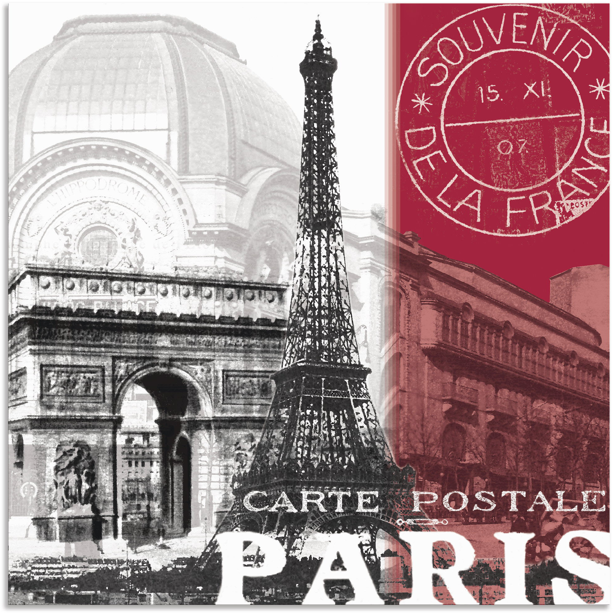 Artland Wandbild "Paris" Gebäude 1 Stk. tlg. als Alubild, Leinwandbild in verschied. Größen