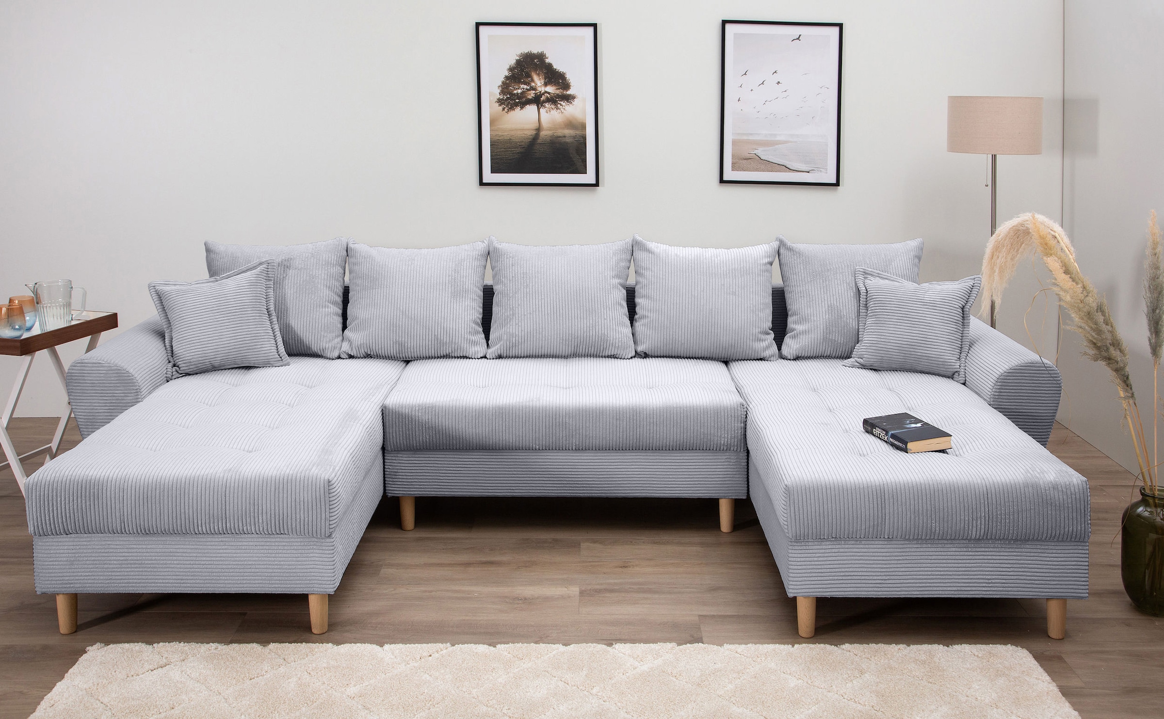 COLLECTION AB Wohnlandschaft »Raisa U-Form«, mit Federkern, Kissen und Steppung im Sitzbereich