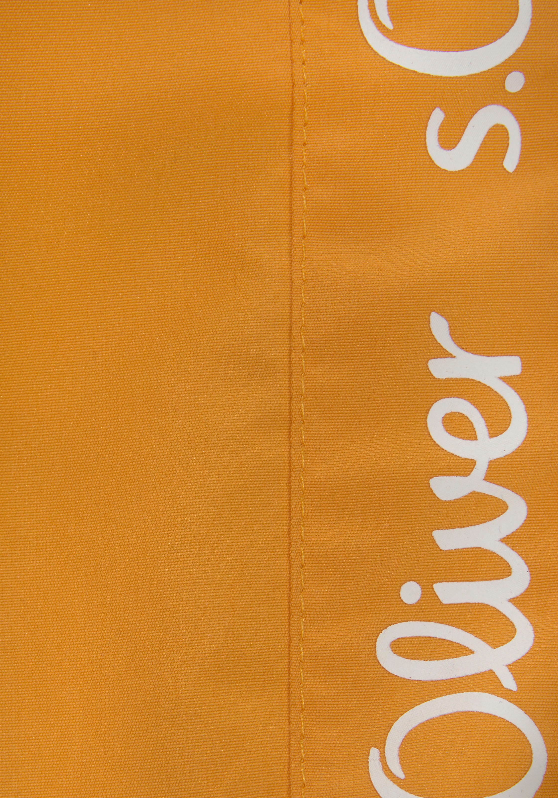 Badeshorts S.OLIVER, Herren, Gr. L (52), N-Gr, gelb, Recycling-Polyester, unifarben, Badehosen Badeshorts, mit Markenschriftzügen 3