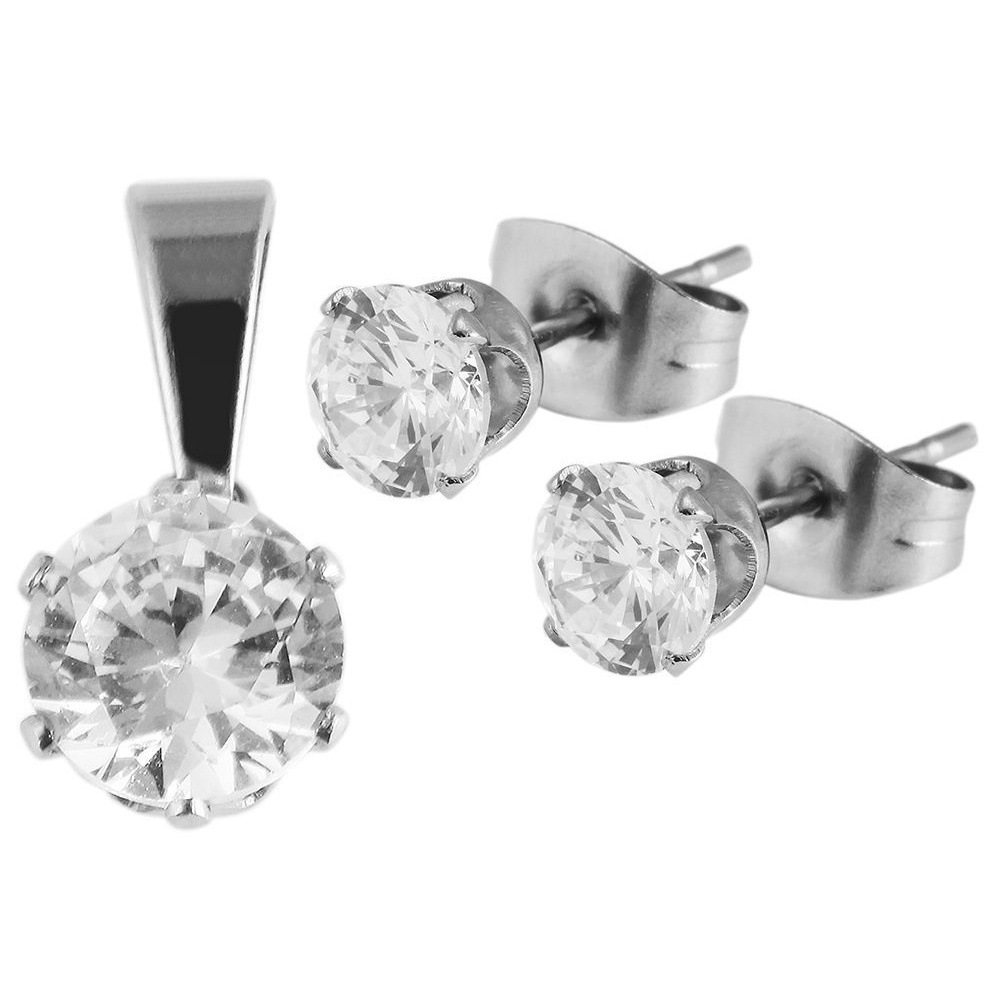 Adelia´s Kettenanhänger »Damen Anhänger aus Edelstahl mit Zirkonia«  Perfekt als Geschenk zum einfach so