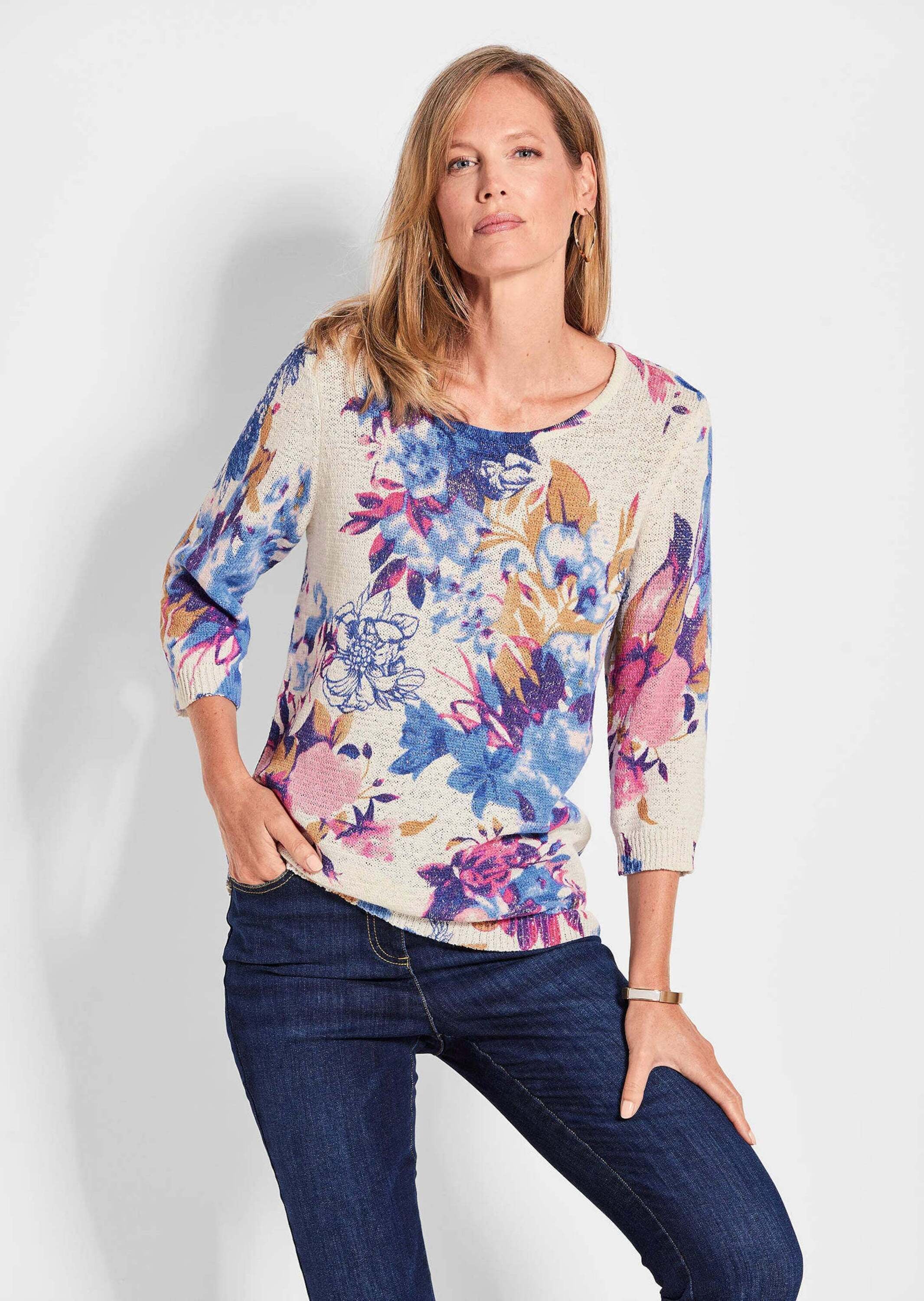 GOLDNER 2-in-1-Pullover "Femininer Druckpullover" Ohne günstig online kaufen