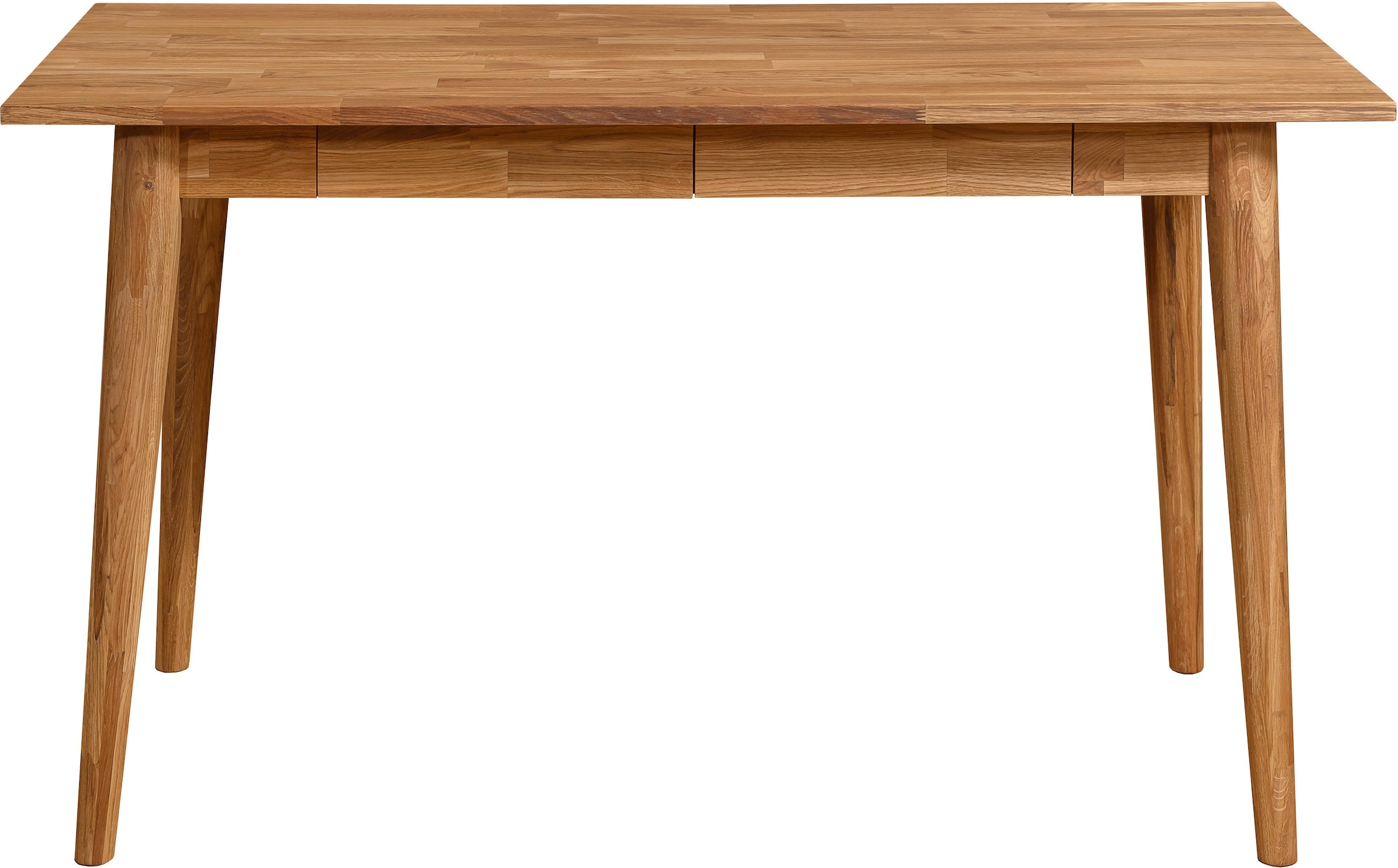 Home affaire Schreibtisch »Scandi«, aus massivem Eichenholz, Breite 140 cm, mit Schubladen