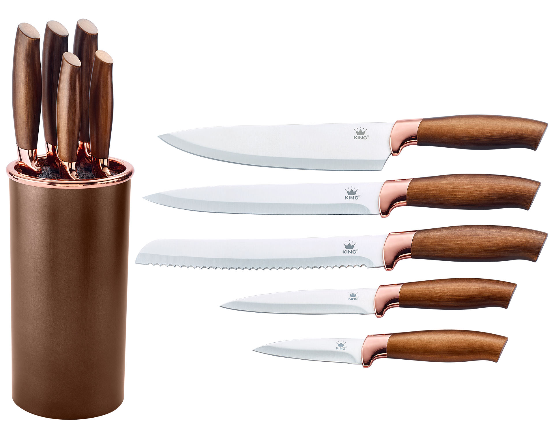 Thumbnail - KING Topf-Set ""ESSENTIAL" Aluminiumguss, Induktion, Antihaftbeschichtung" Set, 2 Töpfe, 1 Stieltopf, 3 Glasdeckel, 11 S...