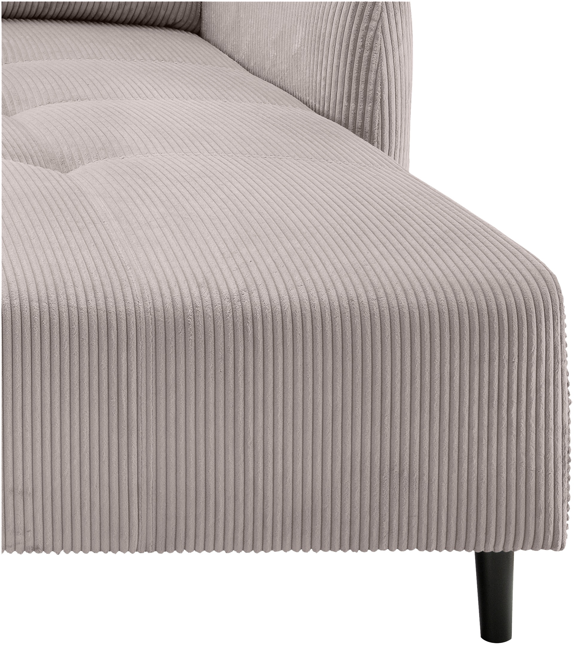 INOSIGN Ecksofa »Mara, L-Form, aktueller Cord Bezug und tolle Farben, schmale Armlehnen«, whlw. mit Bettfunktion,Recamiere links/rechts montierbar, Breite 238cm