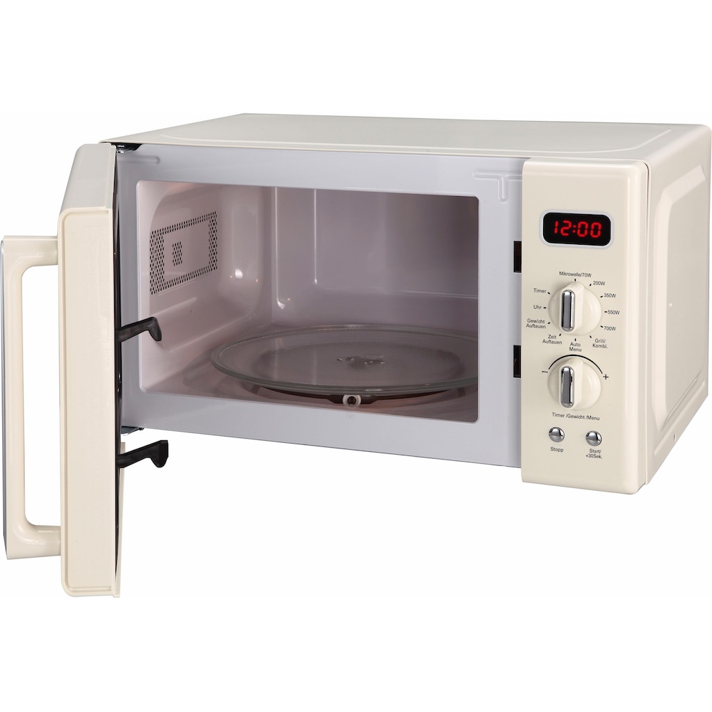 Privileg Mikrowelle »670559«, Grill, 700 W, im Retro-Design, 8 Automatikprogramme, beige