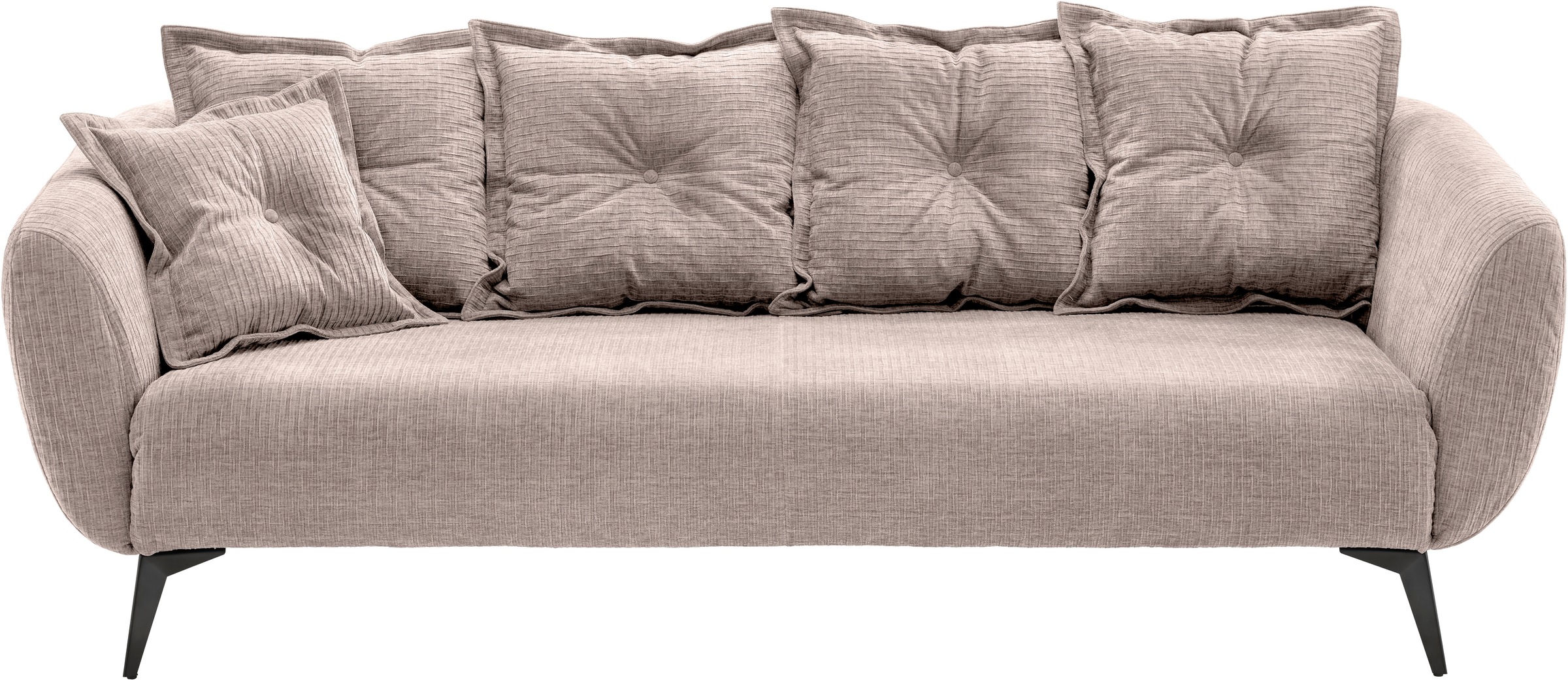 Home affaire 3-Sitzer »Baggio Breite 236 cm, modernes Sofa, hoher Fuß, bequem« schwarze Metallfüße