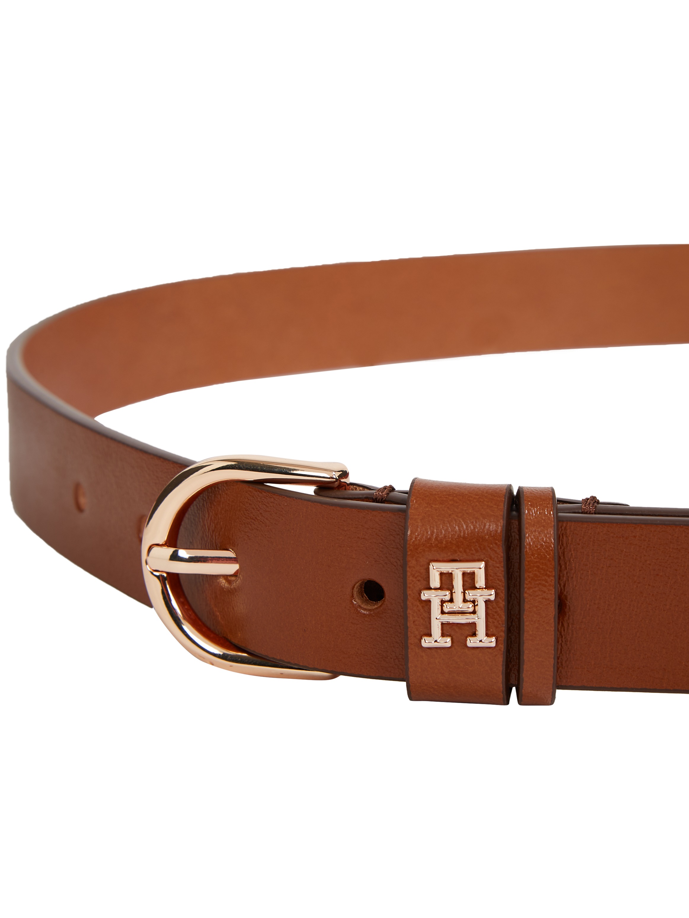 Tommy Hilfiger Ledergürtel "ESSENTIAL EFFORTLESS 2.5 GOLD", Logoemblem, wei günstig online kaufen