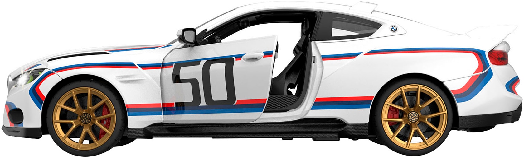 Jamara RC-Auto »BMW 3.0 CSL 1:14 weiß 2,4GHz Tür manuell«, im Maßstab 1:14, mit LED Beleuchtung
