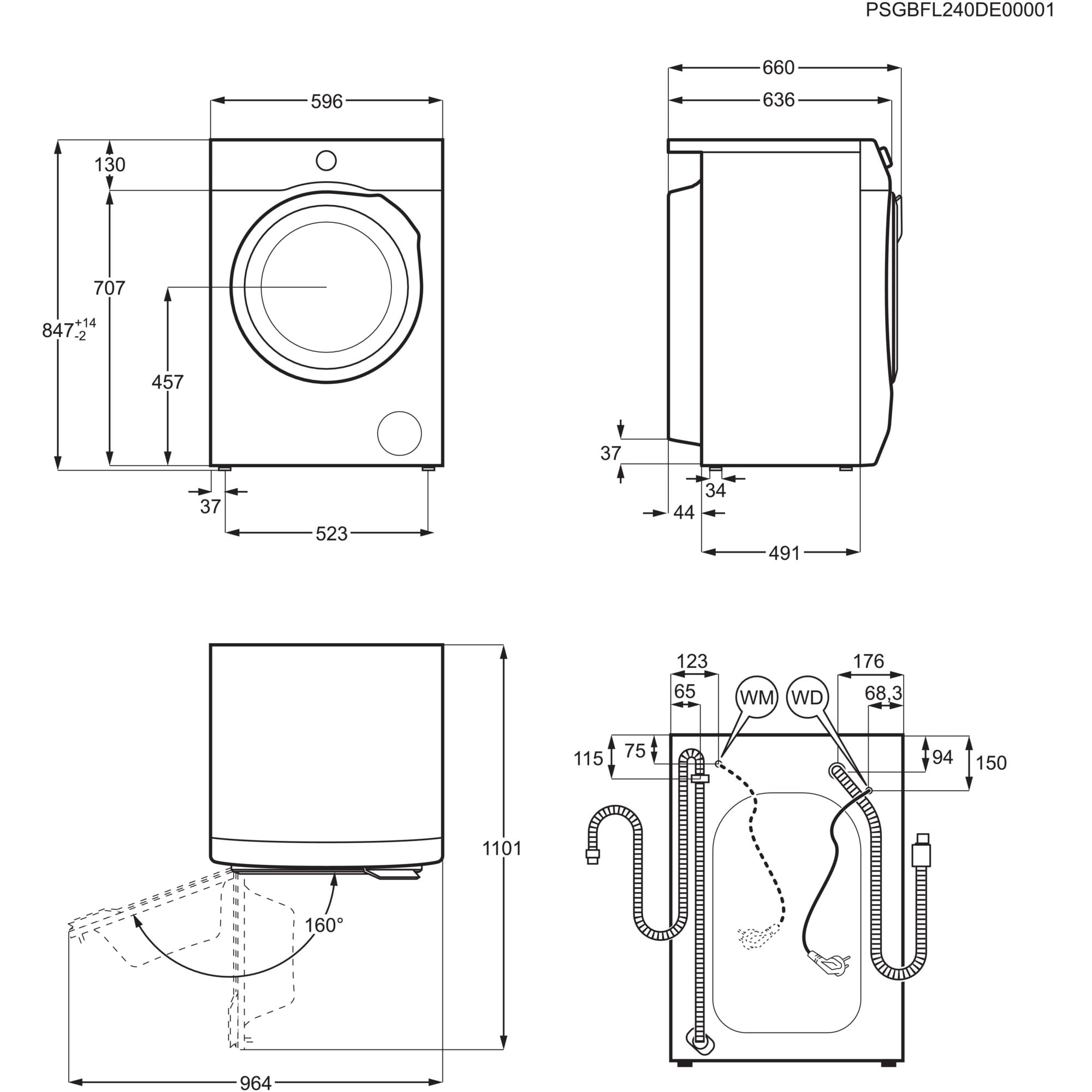 AEG Waschtrockner »LWR7F65605«, 7000, ProSense® - Mengenautomatik