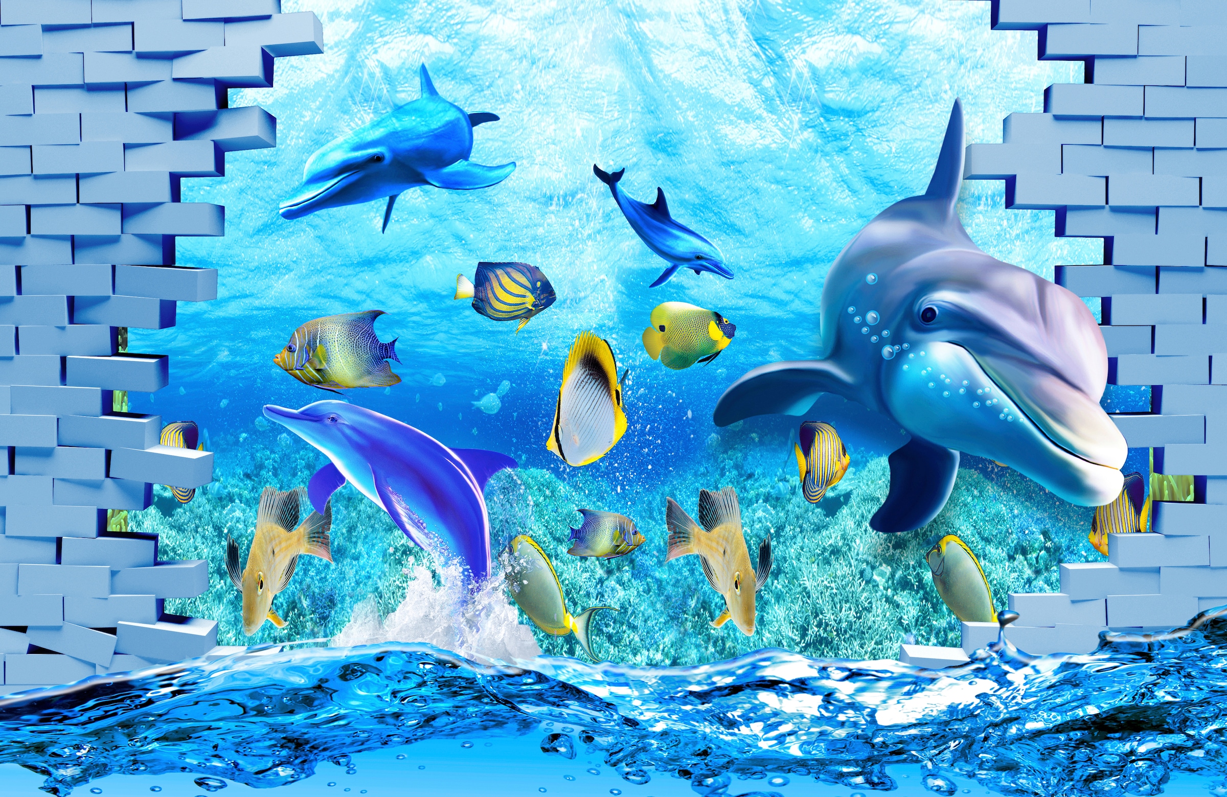 Papermoon "3D DESIGN-DELFIN IM MEER"