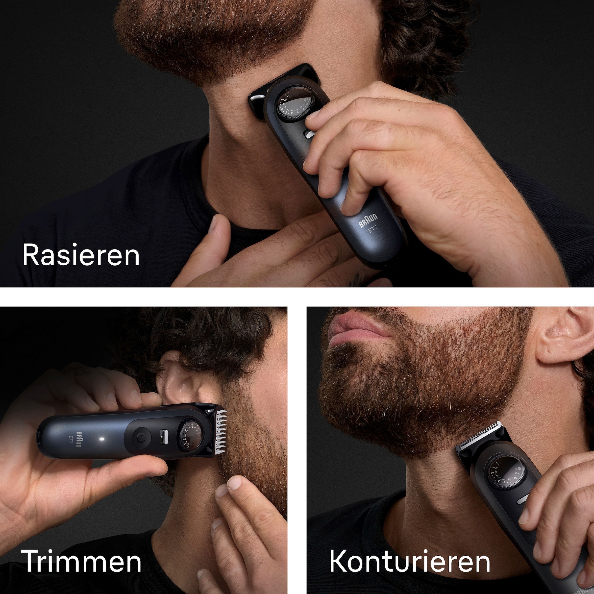 Braun Haarschneider »Barttrimmer BT7520«, bis zu 120 Min Akkulaufzeit, 40 Längeneinstellungen, wasserdicht