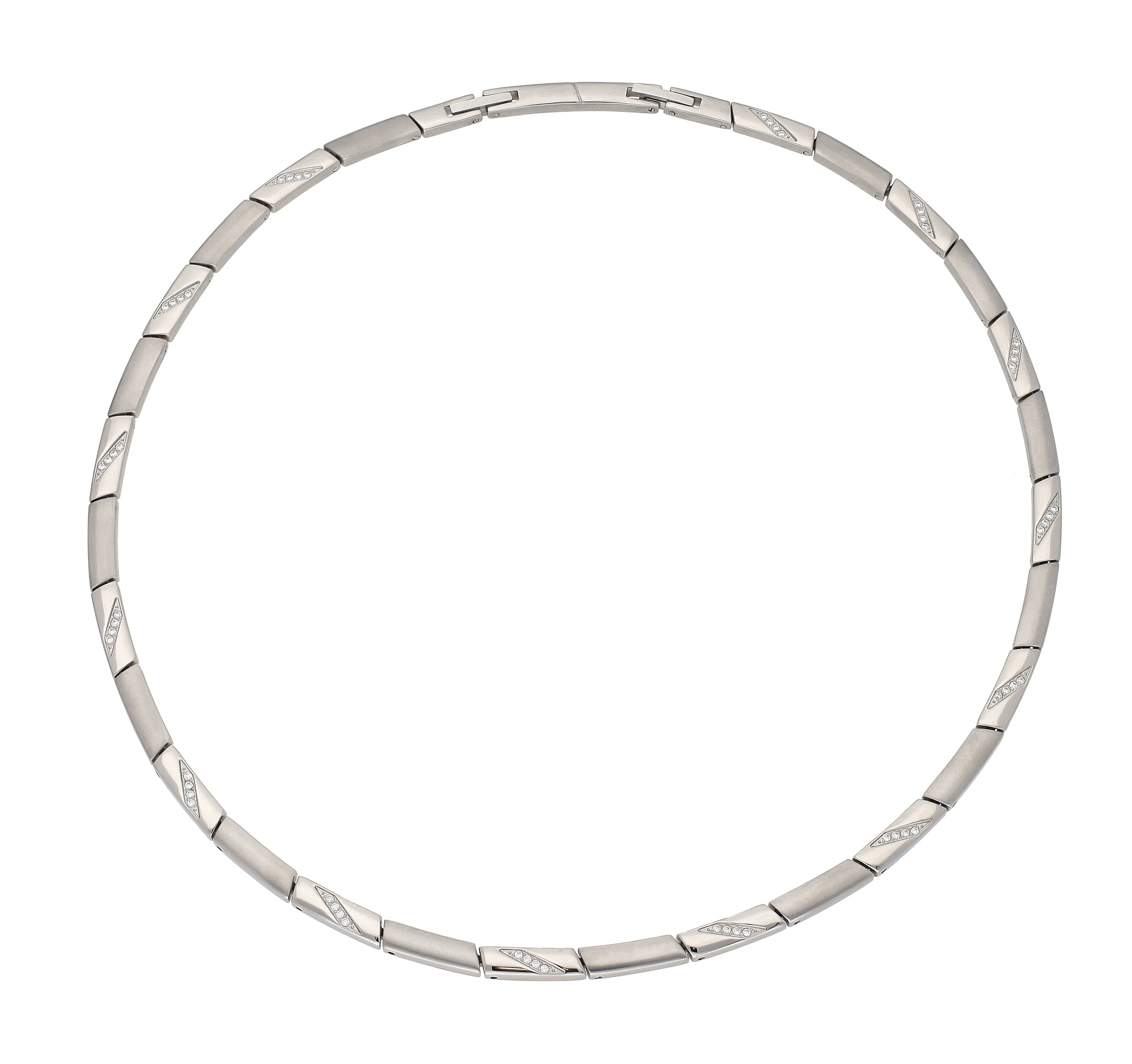 "Collier TITANIA ""Titancollier"", grau (titanfarben), Halsketten, Damen, Titan, Collier, mit Zirkonia"