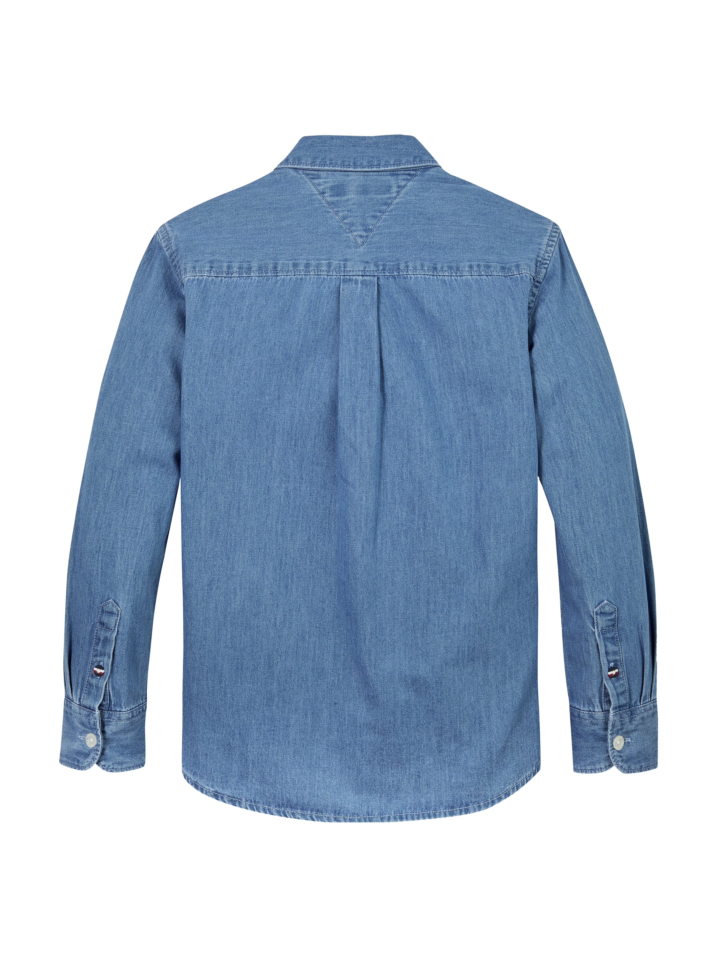 Tommy Hilfiger Langarmhemd »DENIM CHAMBRAY SHIRT LS«, in blauer Waschung, mit Logostickerei