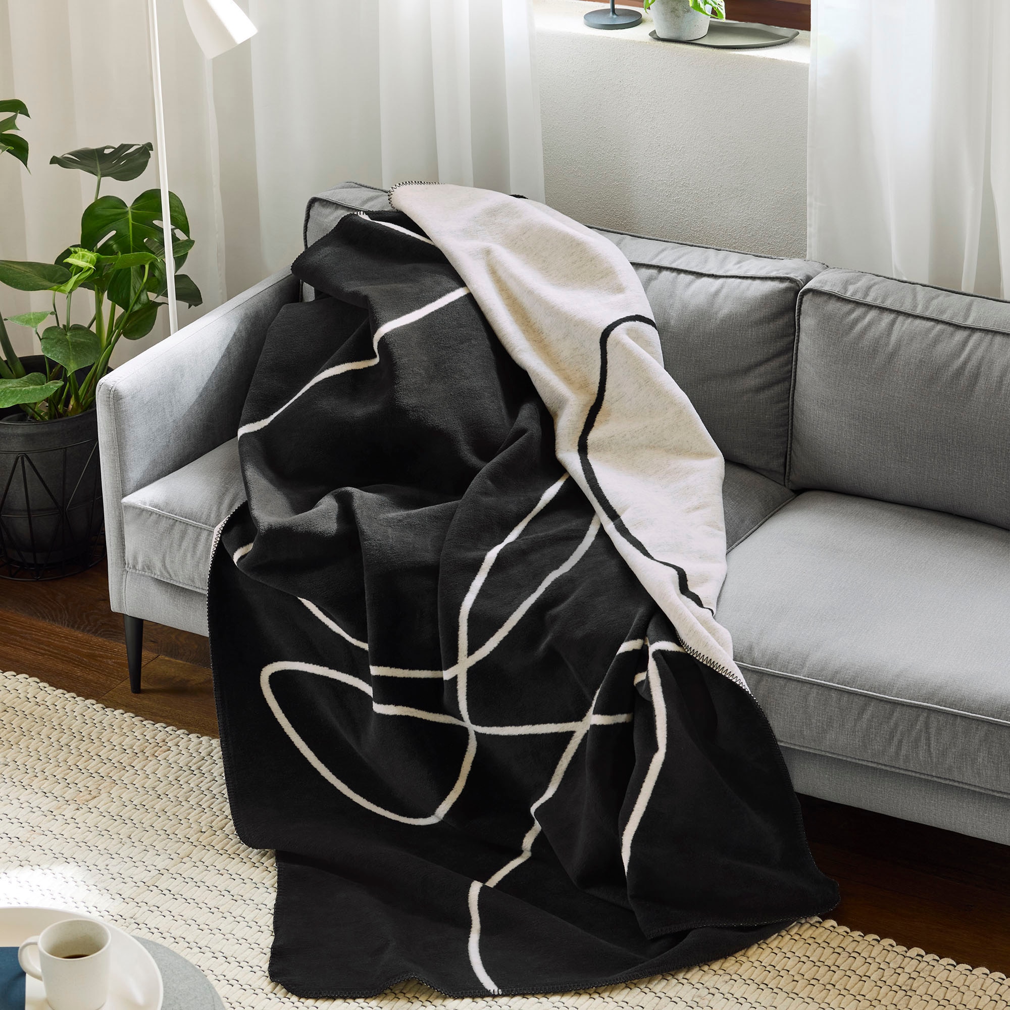 »Jacquard Line Decke | auf One BAUR trendigen Wohndecke im Design Nanaimo«, IBENA Rechnung