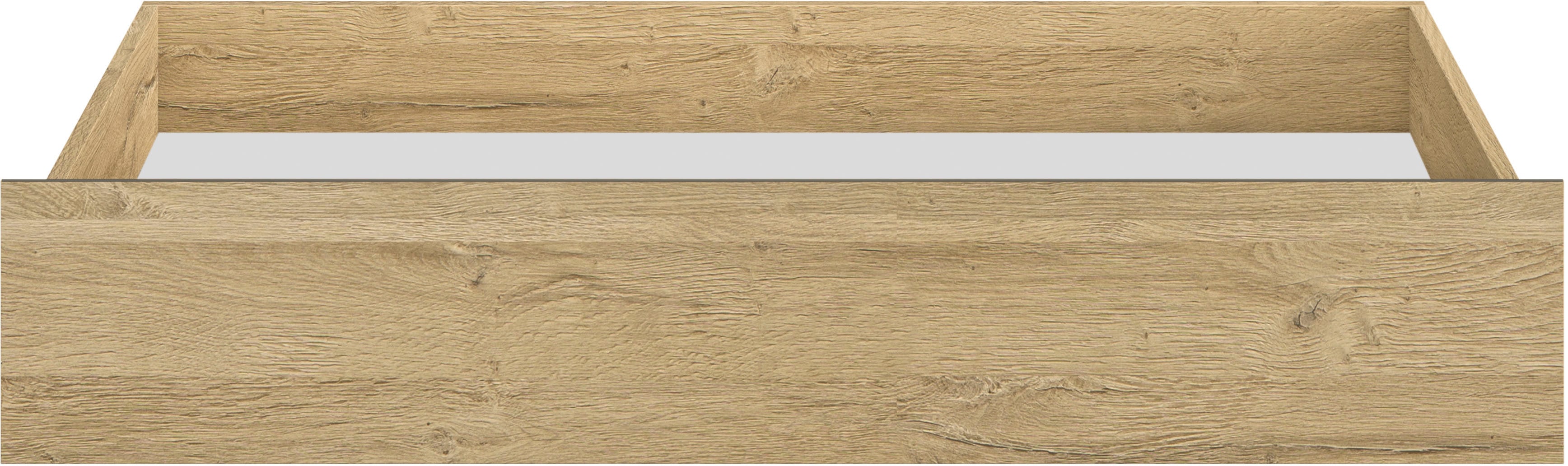 Bettschubkasten GAMI, B:117cm H:21cm T:70cm, gold, Spanplatte, Schubladen, "Sofia", Schublade auf Rollen