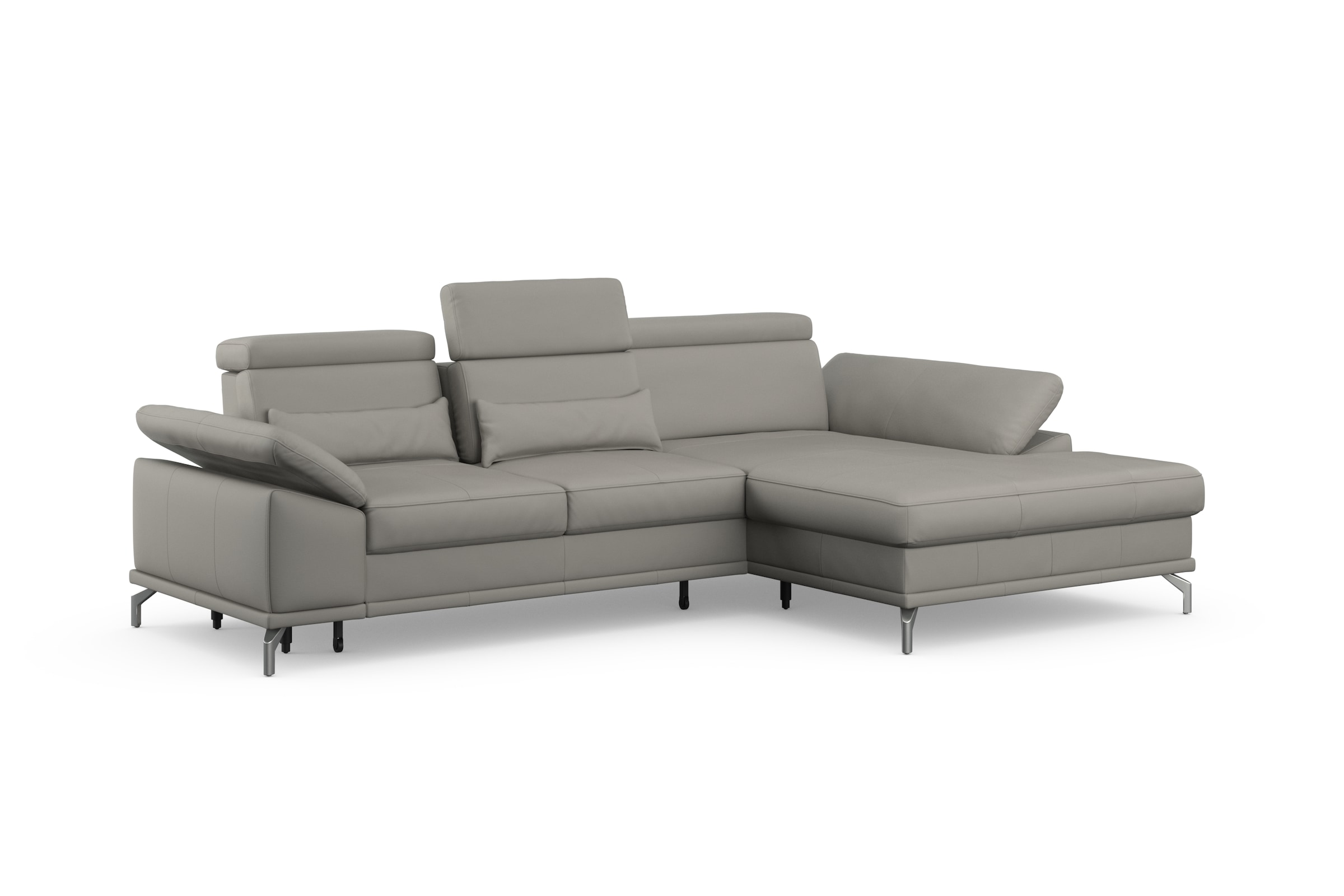 sit&more Ecksofa »Cabrio L-Form, mit Sitztiefenverstellung, Arm- und Kopfteilverstellung«, 2 Nierenkissen, Federkern, optional Bettfunktion und Stauraum