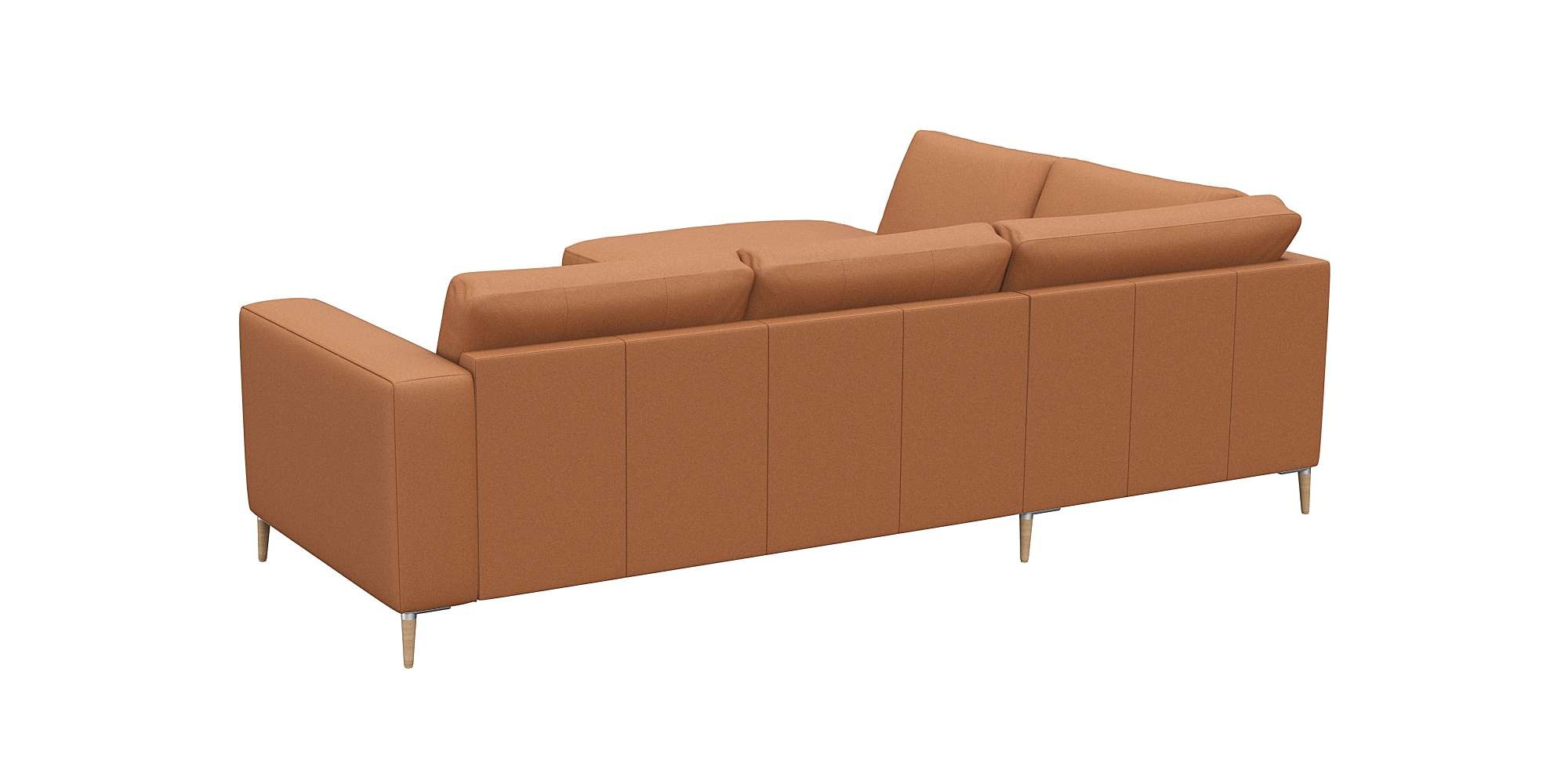 FLEXLUX Ecksofa »Fiore, L-Form«, breite Armlehnen, Füße Alu/Eiche, B/T 241/225 cm, Kaltschaum im Sitz