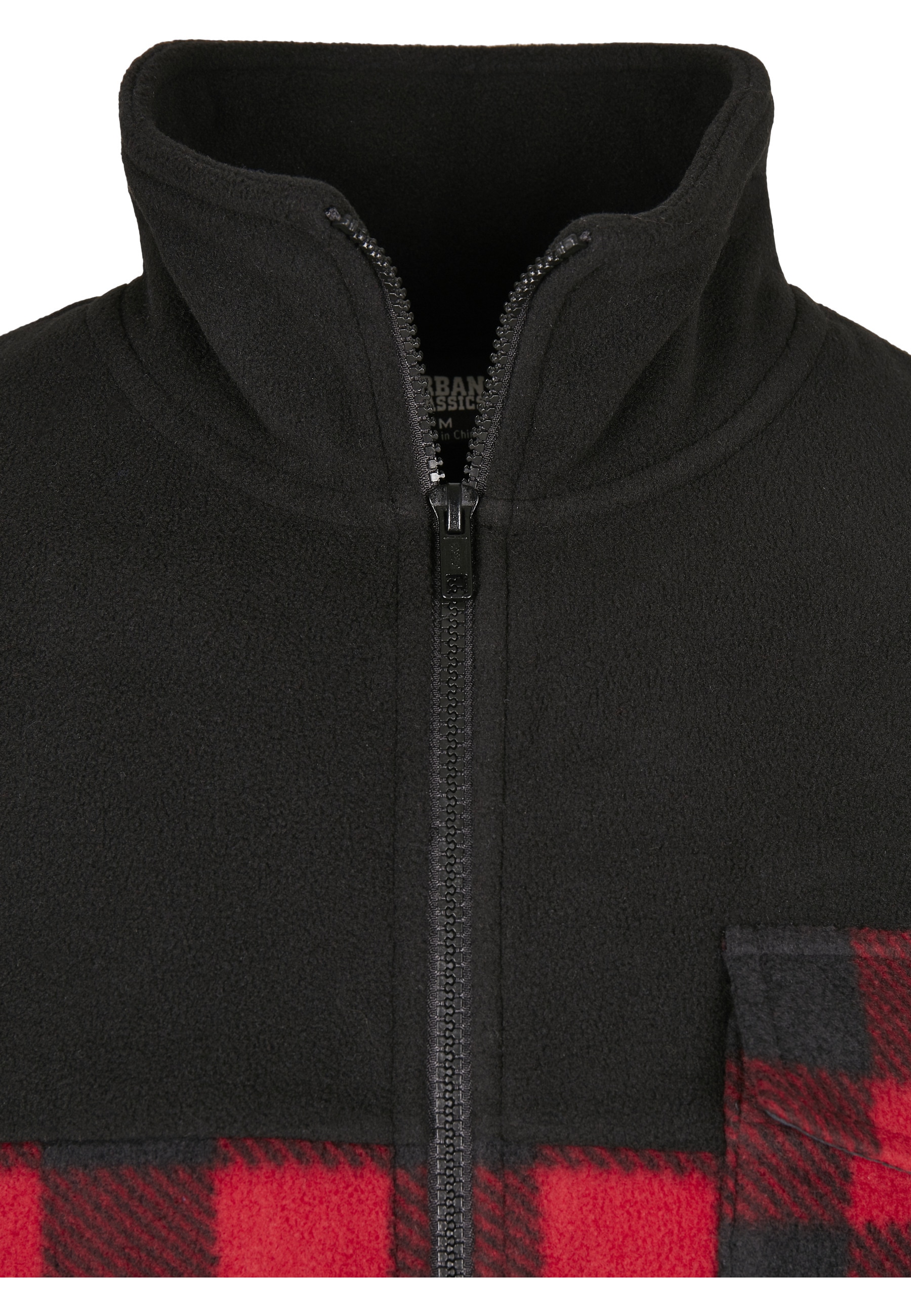 URBAN CLASSICS Winterjacke »Urban Classics Herren Patterned Polar Fleece Track Jacket« 1 Stk. tlg. mit Kapuze