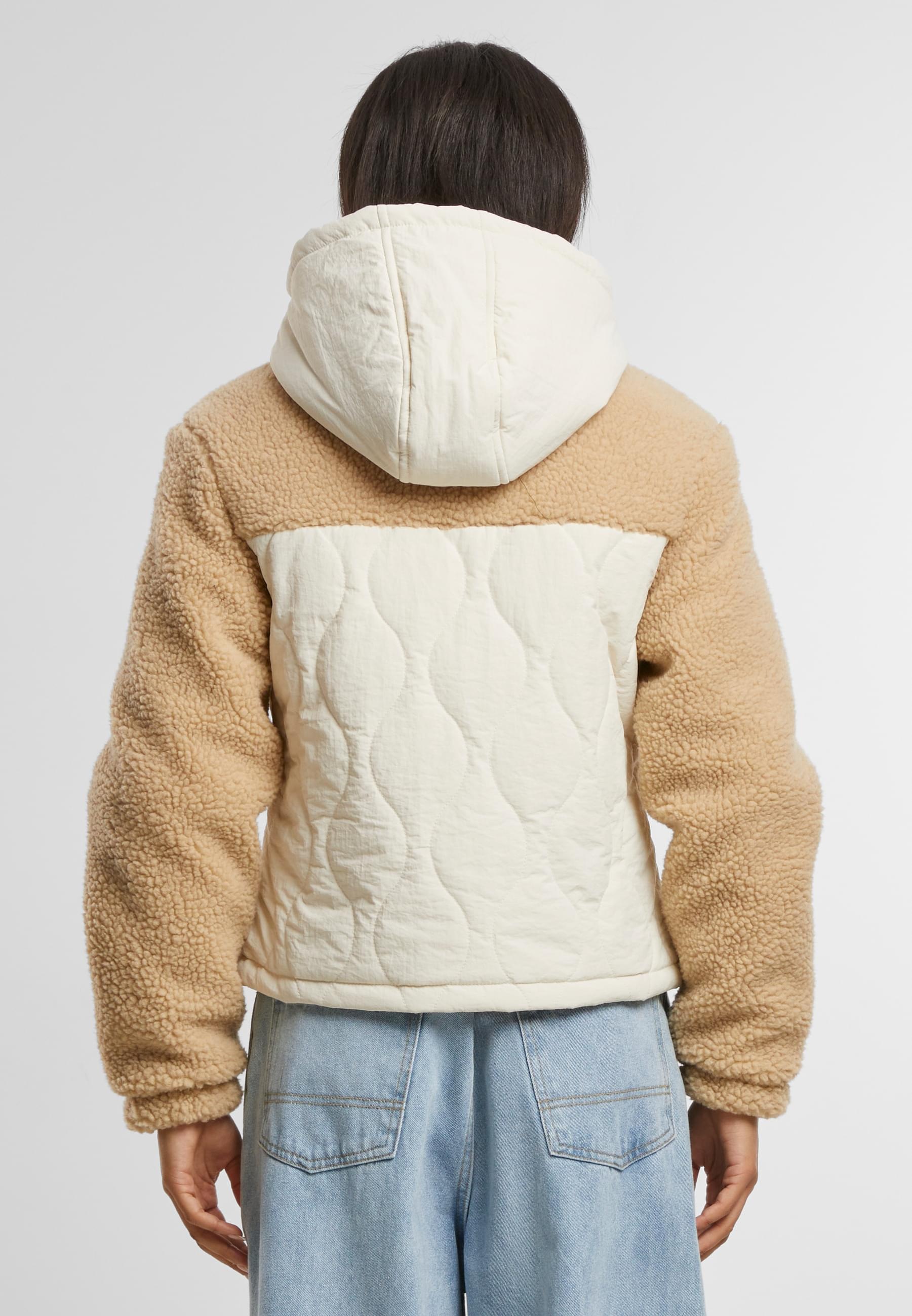 URBAN CLASSICS Allwetterjacke »Urban Classics Ladies Sherpa Crinkle Nylon Mix Jacket«, (1 St.), ohne Kapuze