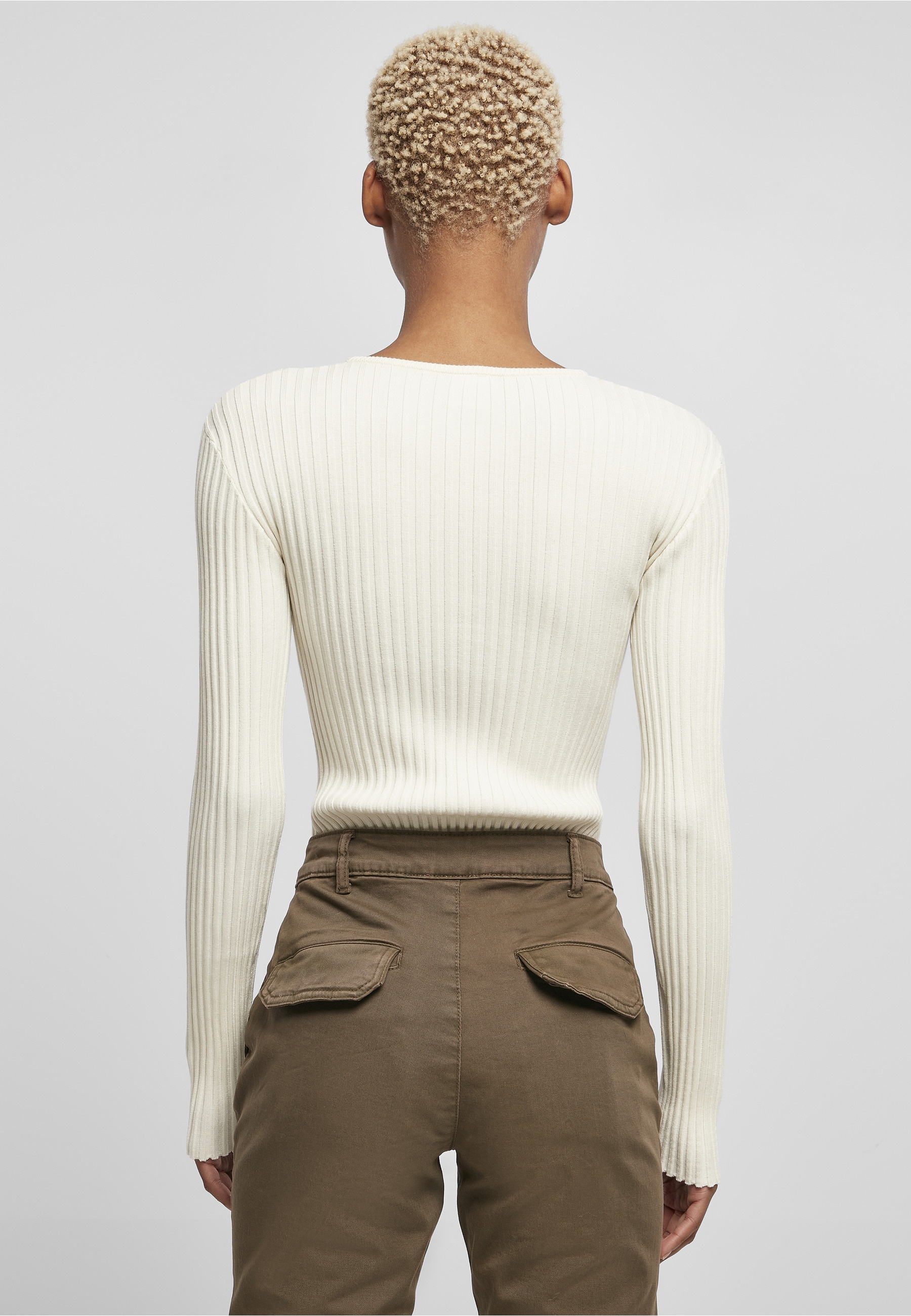 URBAN CLASSICS Langarmshirt »Urban Classics Damen Ladies Rib Knit Longsleeve Body« 1 Stk.