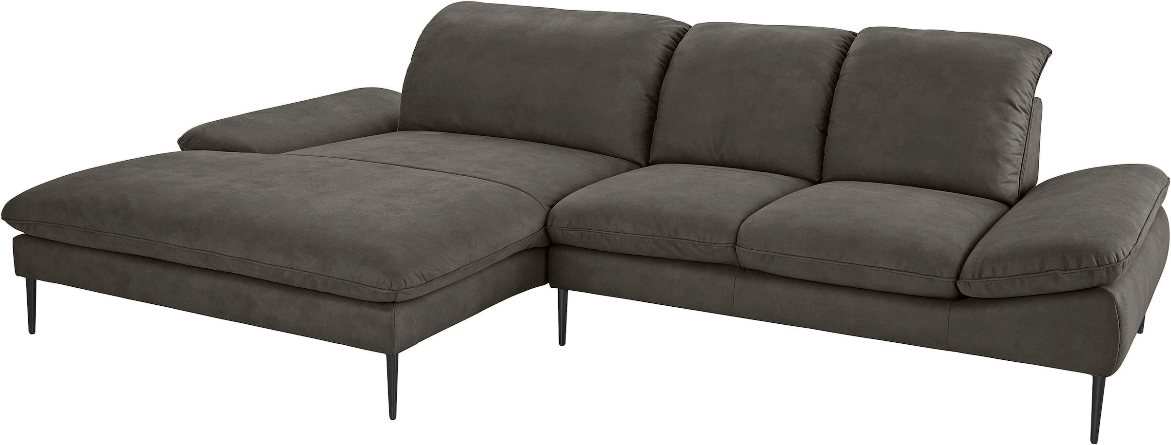 W.SCHILLIG Ecksofa »enjoy&MORE, Designsofa, elegant und bequem, L-Form«, Sitztiefenverstellung, Füße schwarz pulverbeschichtet, Breite 310 cm
