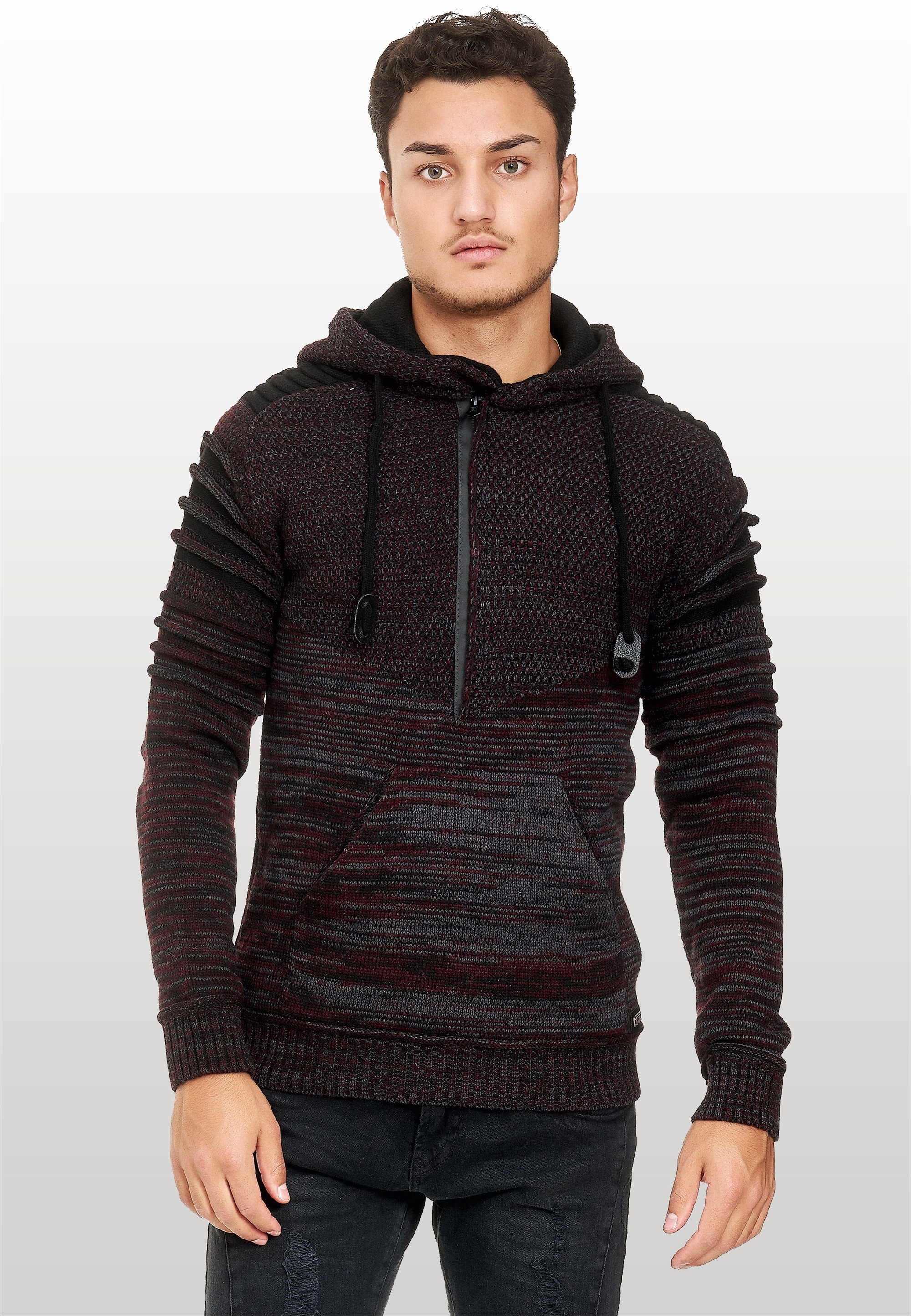Rusty Neal Kapuzensweatshirt, in modernem Strickdesign