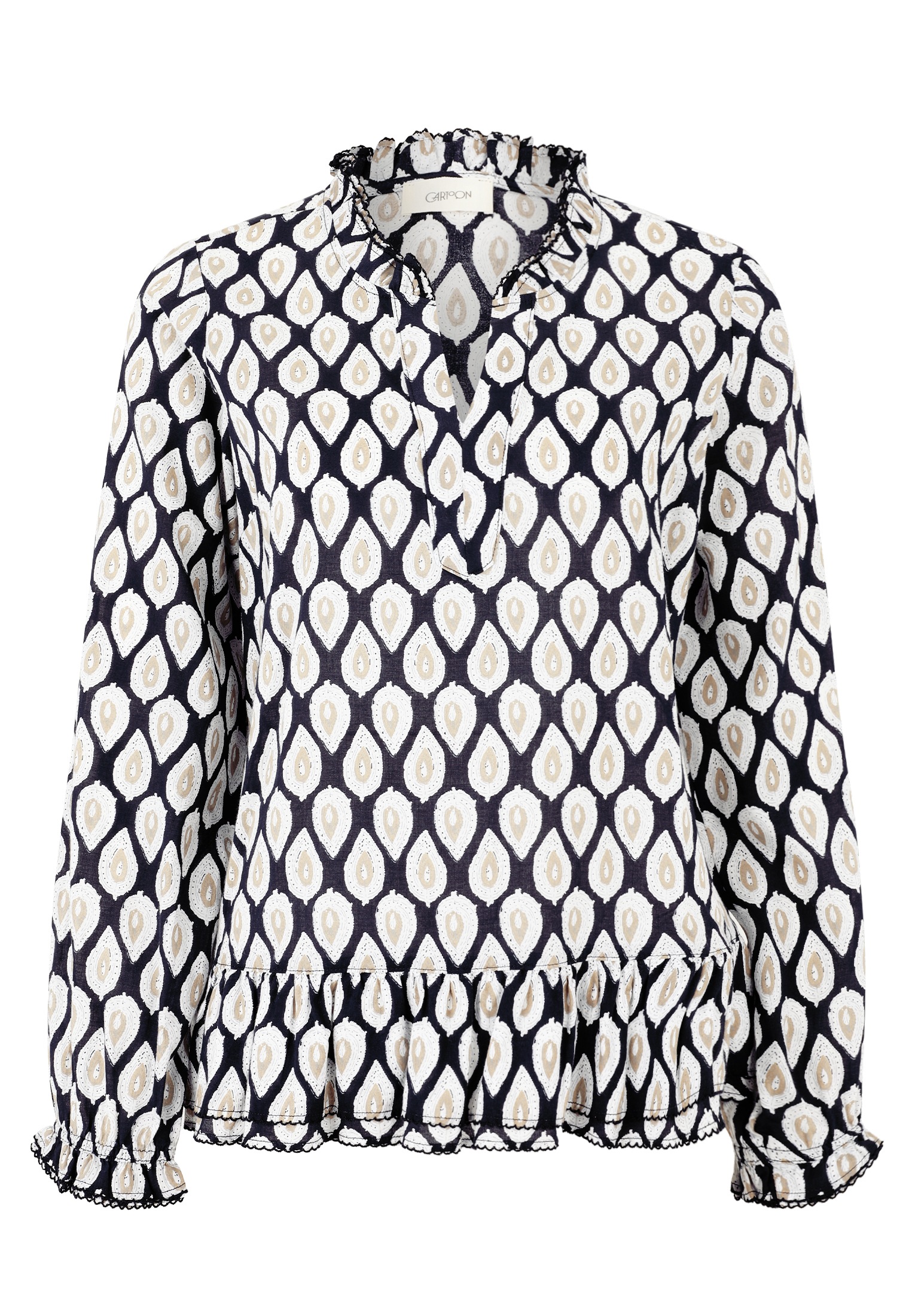 Cartoon Schlupfbluse "Damen mit Raffung" günstig online kaufen