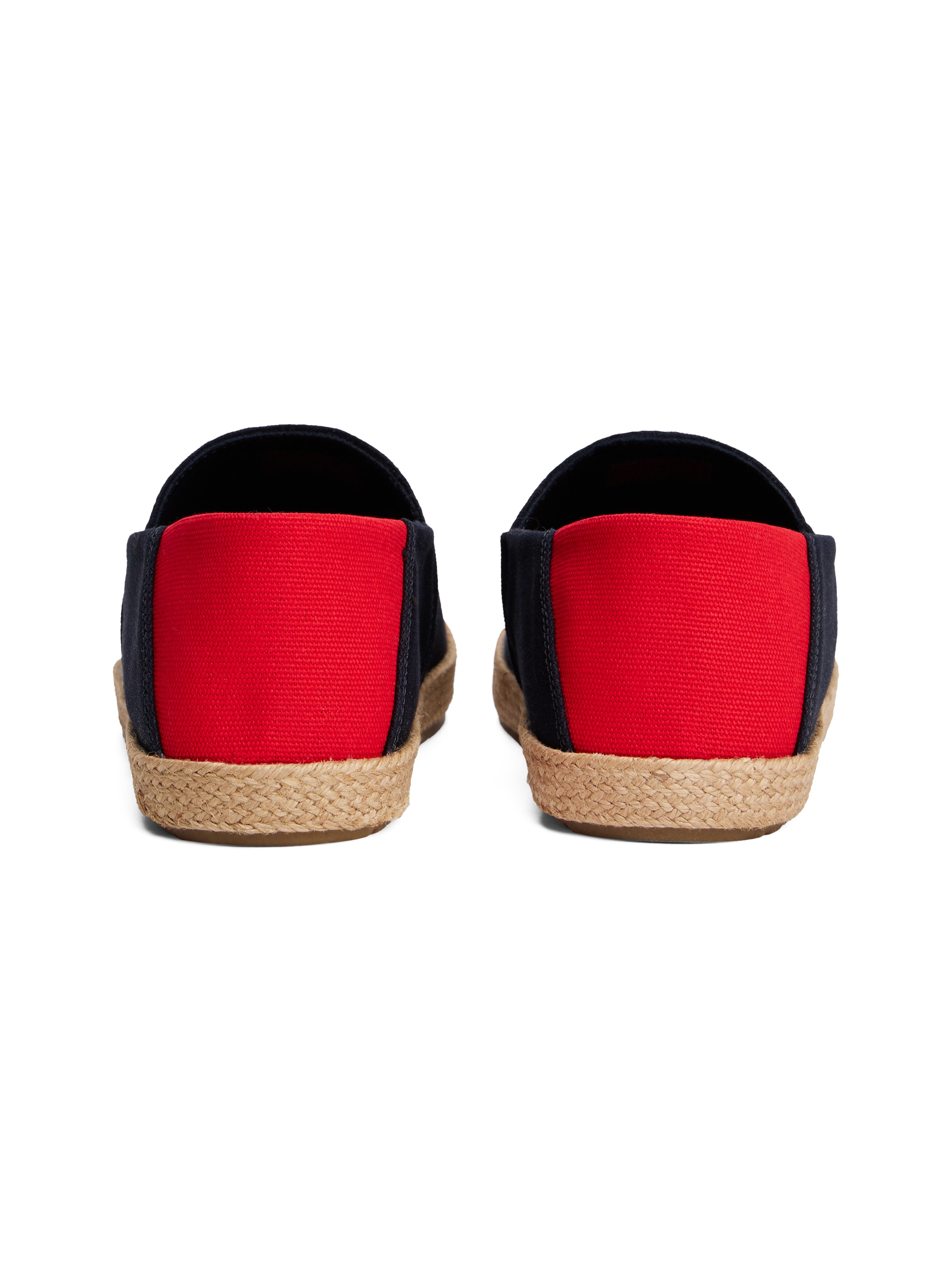 Tommy Hilfiger Slipper »HILFIGER ESPADRILLE CORE TEXTILE«, Schlupfschuh, Espadrilles, Sommerschuh, Kontrastbesatz an der Ferse